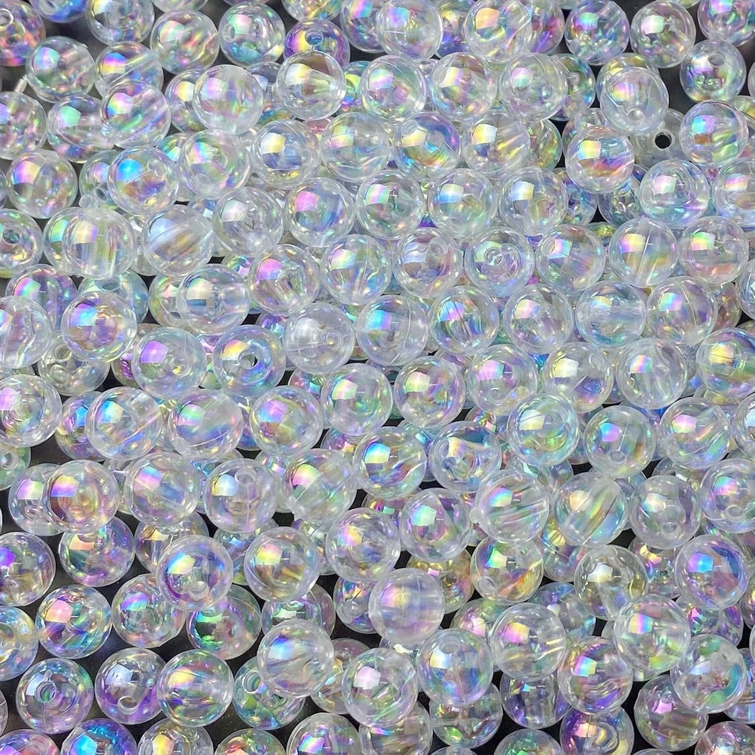 300 Pcs 8Mm Acrylic round Beads AB Colors round Spacer Beads for Earring Bracele