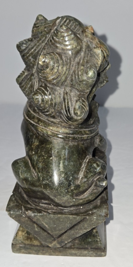 Vintage Hand Carved Jade Foo Dog Foo Lion Sculpture Feng Shui Lucky Protection
