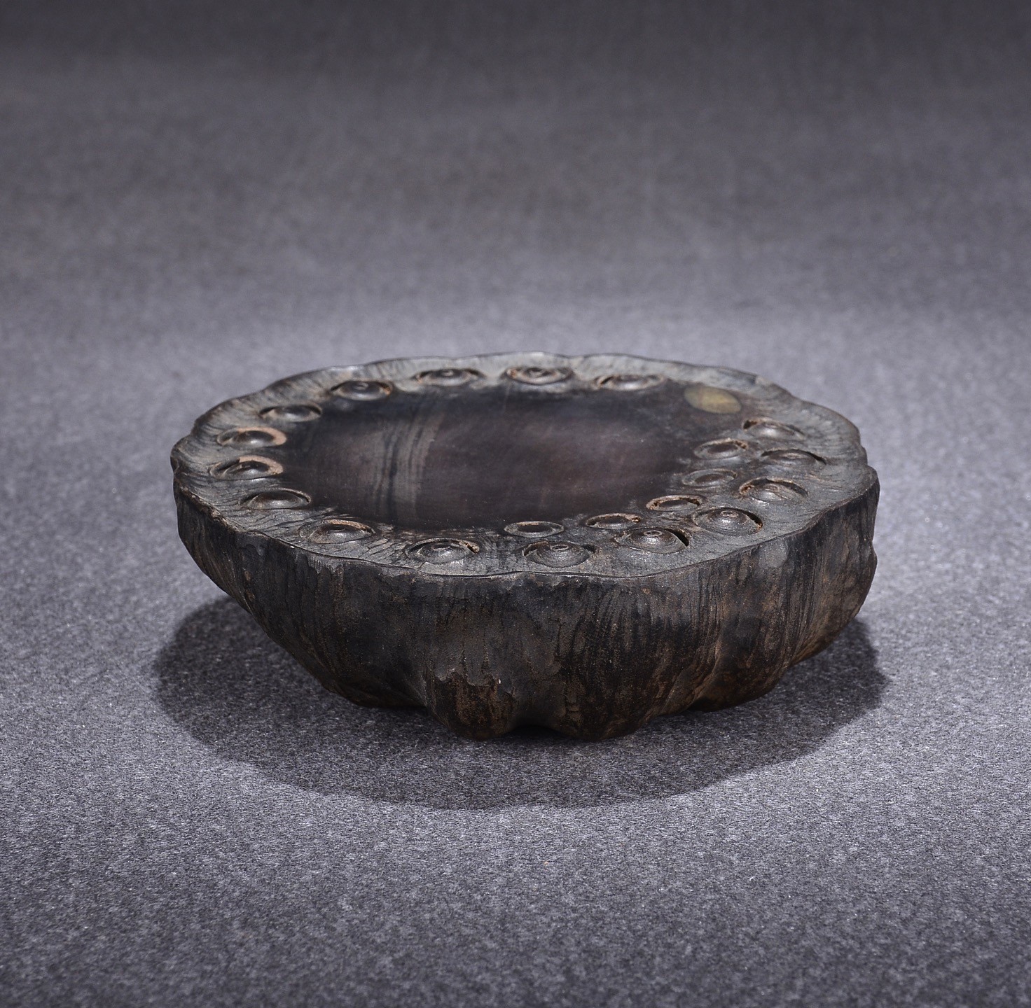 4.5″ Collect Chinese Duan Stone Hand-Carved “Lotus Pod” Design Inkstone