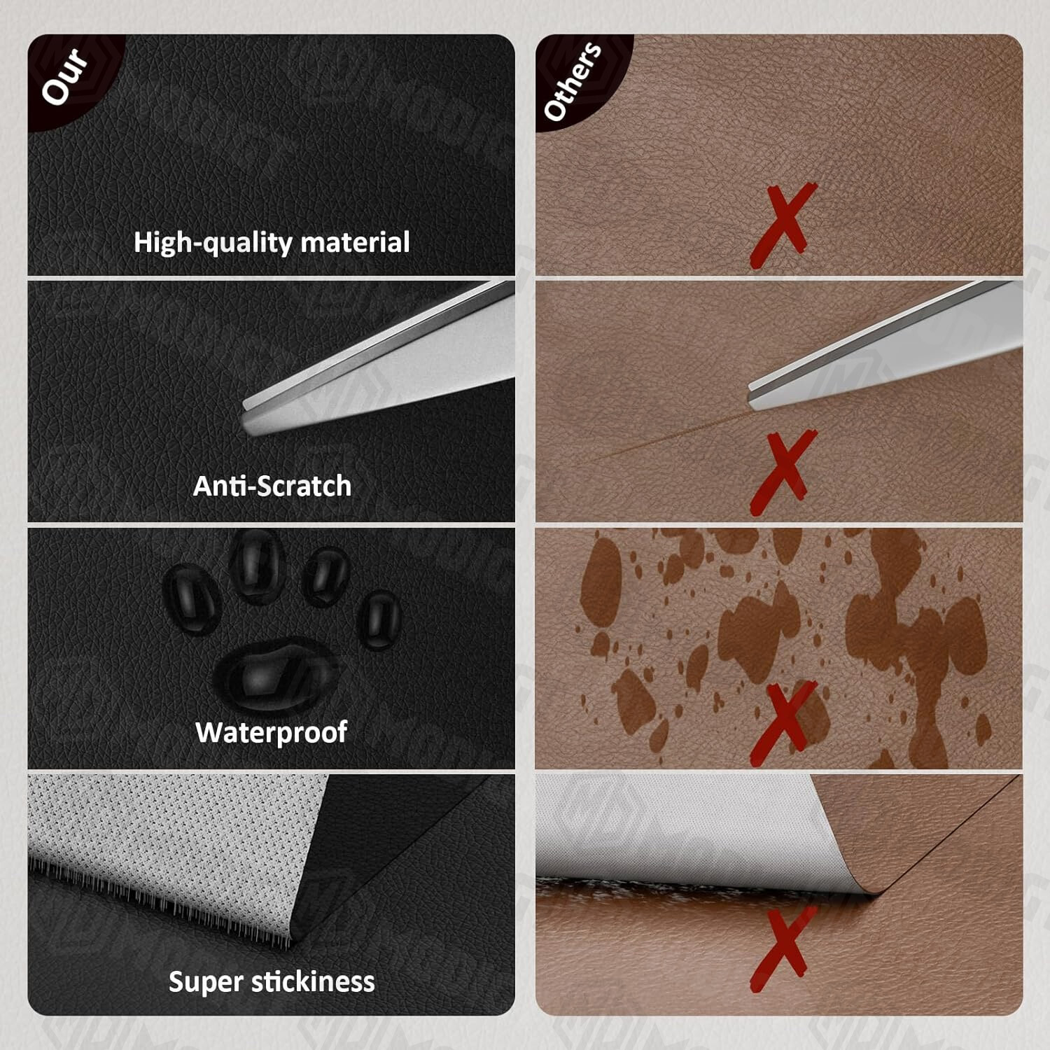 Self-Adhesive Leather Repair Patch Tape For Car Seats Couch Sofa Chair Jacket US