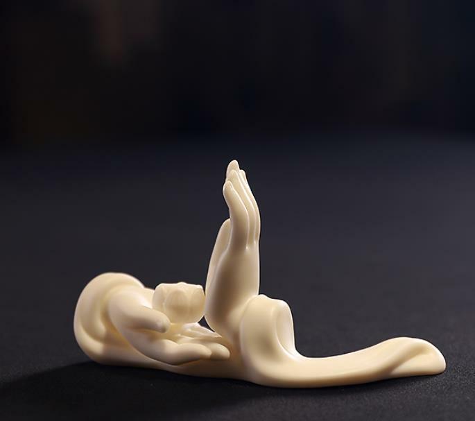 4.9″ China White Porcelain Ceramics Buddha’s-hand Censer Figurine Statue Statues