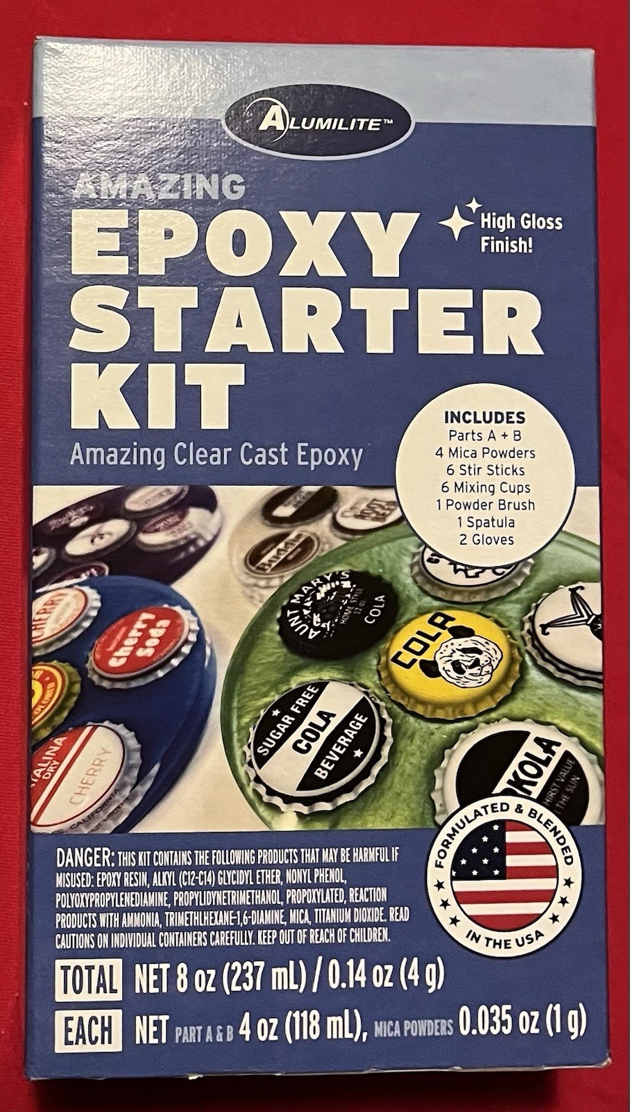 Amazing Epoxy Starter Kit Clear Cast Epoxy – High Gloss Finish. Total Net 8oz
