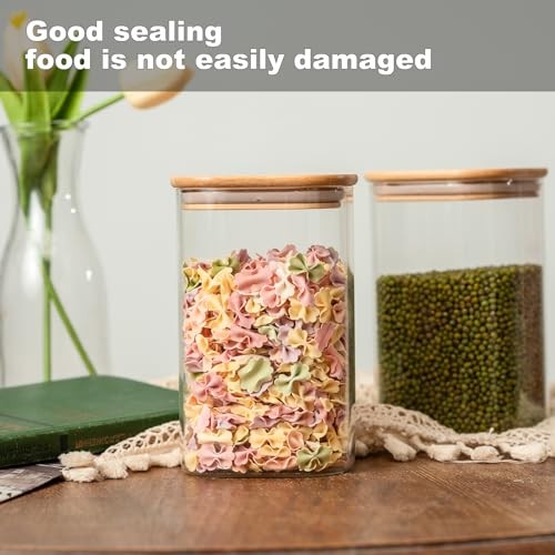 Glass Food Storage Jars 37 oz Set of,Glass Storage Containers Clear 6 50 ounces