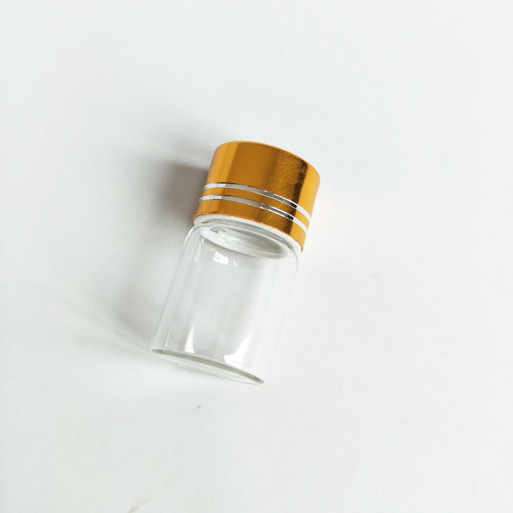 10pcs Mini Clear Glass Bottles Vials with Caps – 2ml 16x26mm 1/2 Dram
