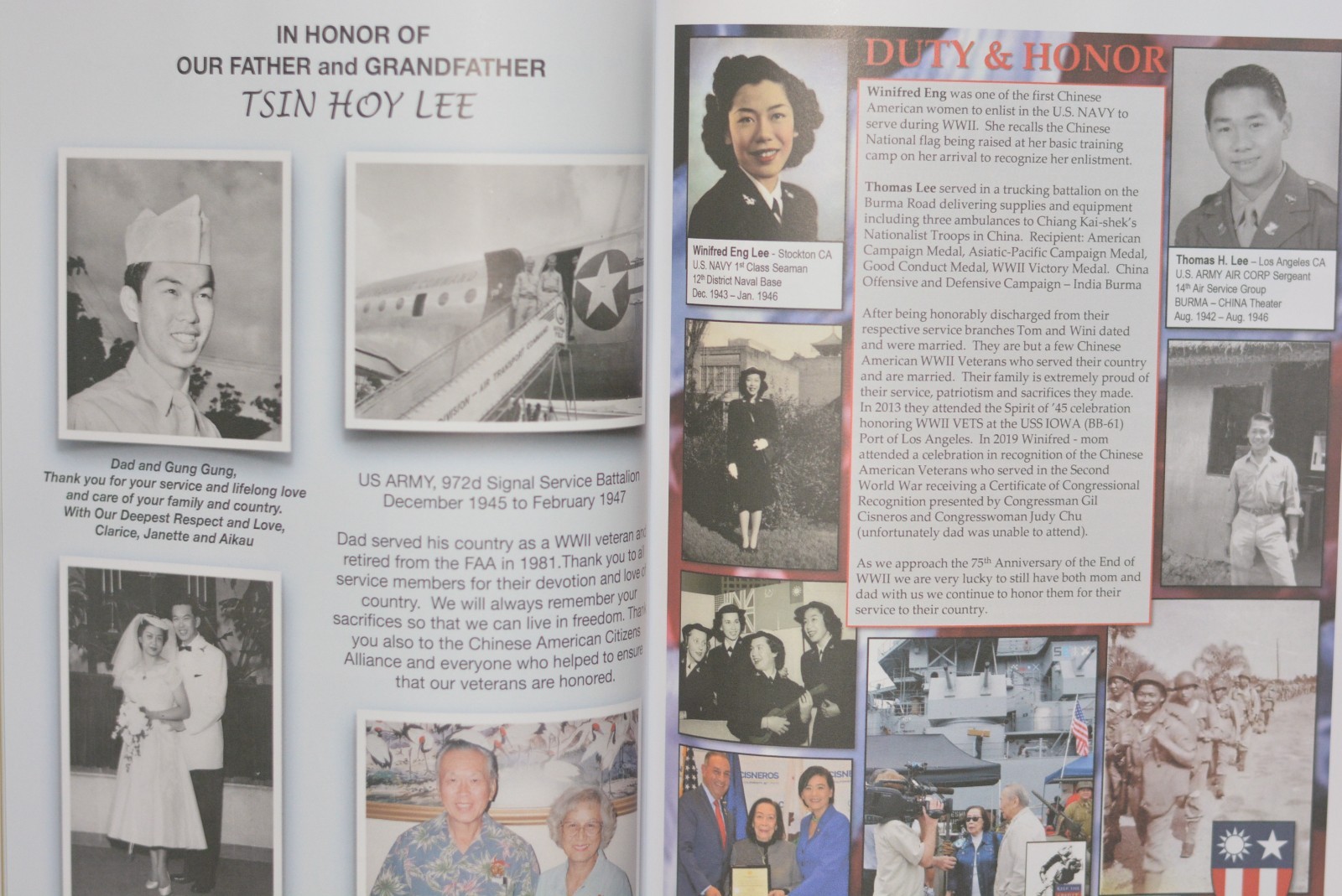 National Recognition for Commendable Patriotism & Honor: Chinese American Vol. 1
