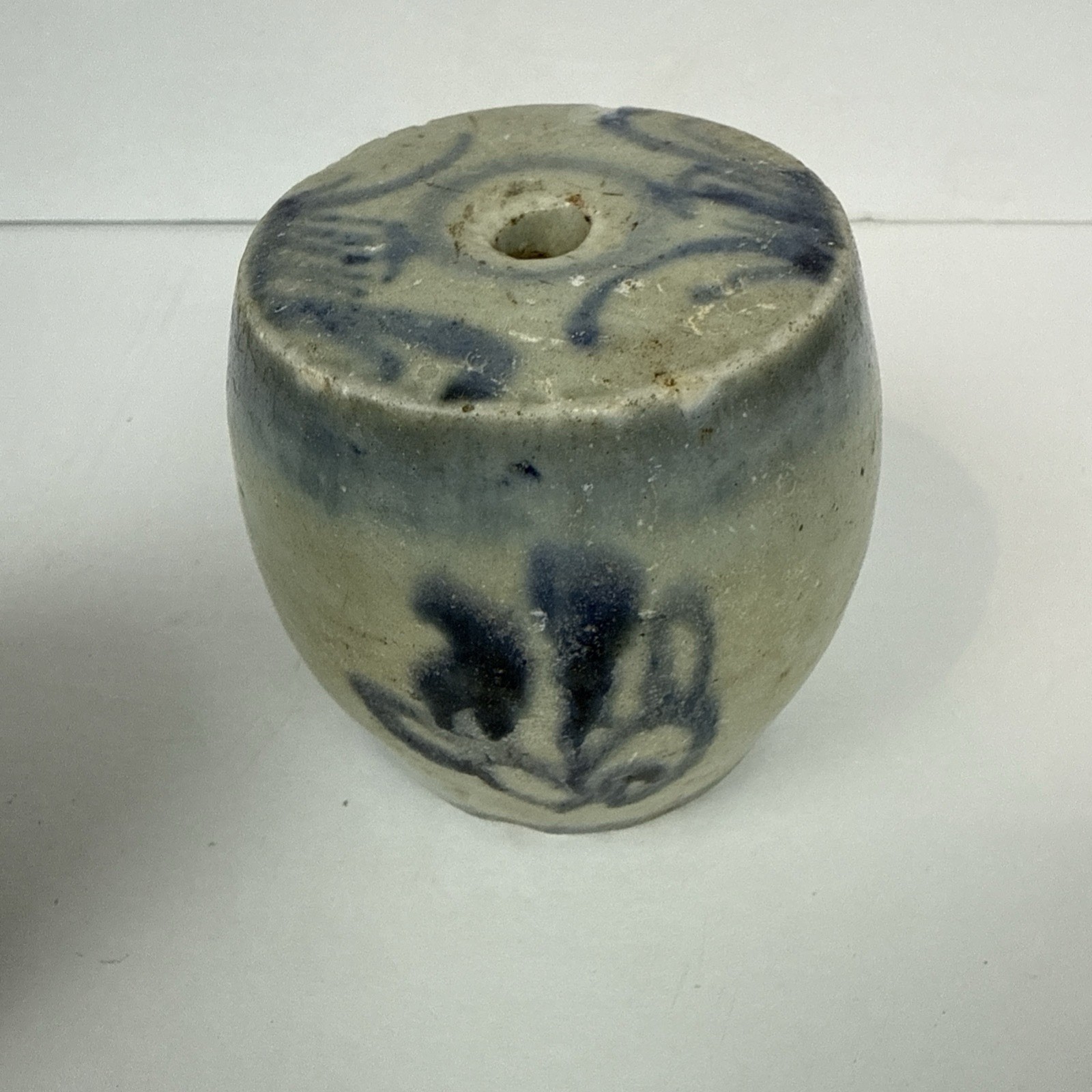 2 Antique Chinese Blue/White Porcelain Barrel Xianglu Lu Incense Burner Holder