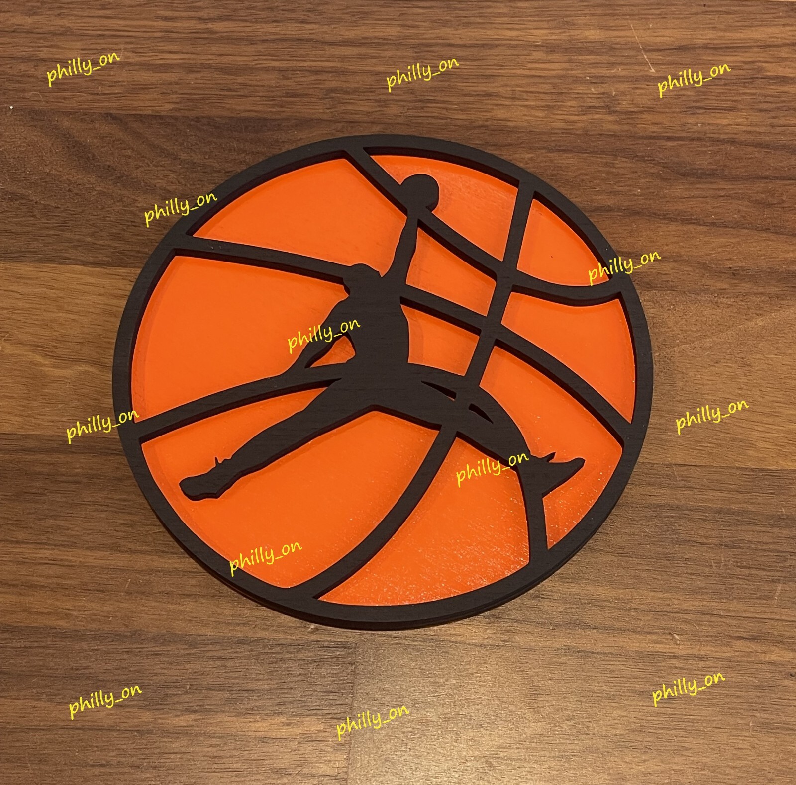 Michael Jordan Jumpman 23 Shape Basketball Wood Sign Plaque Wall Decor