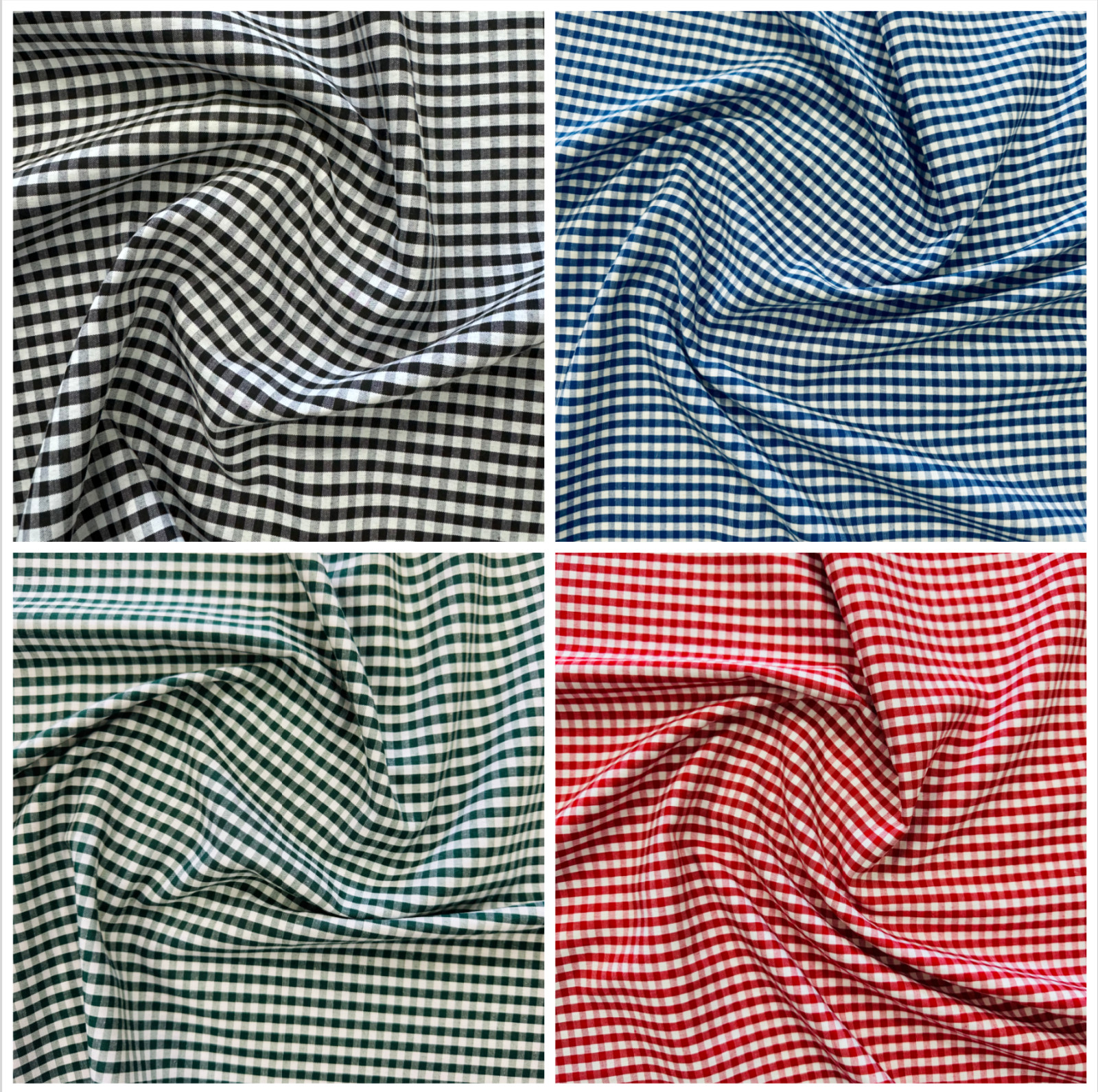 Sedona Designz 60″ Wide, 1/8” Gingham Checkered Poplin Shirting Fabric by Yard