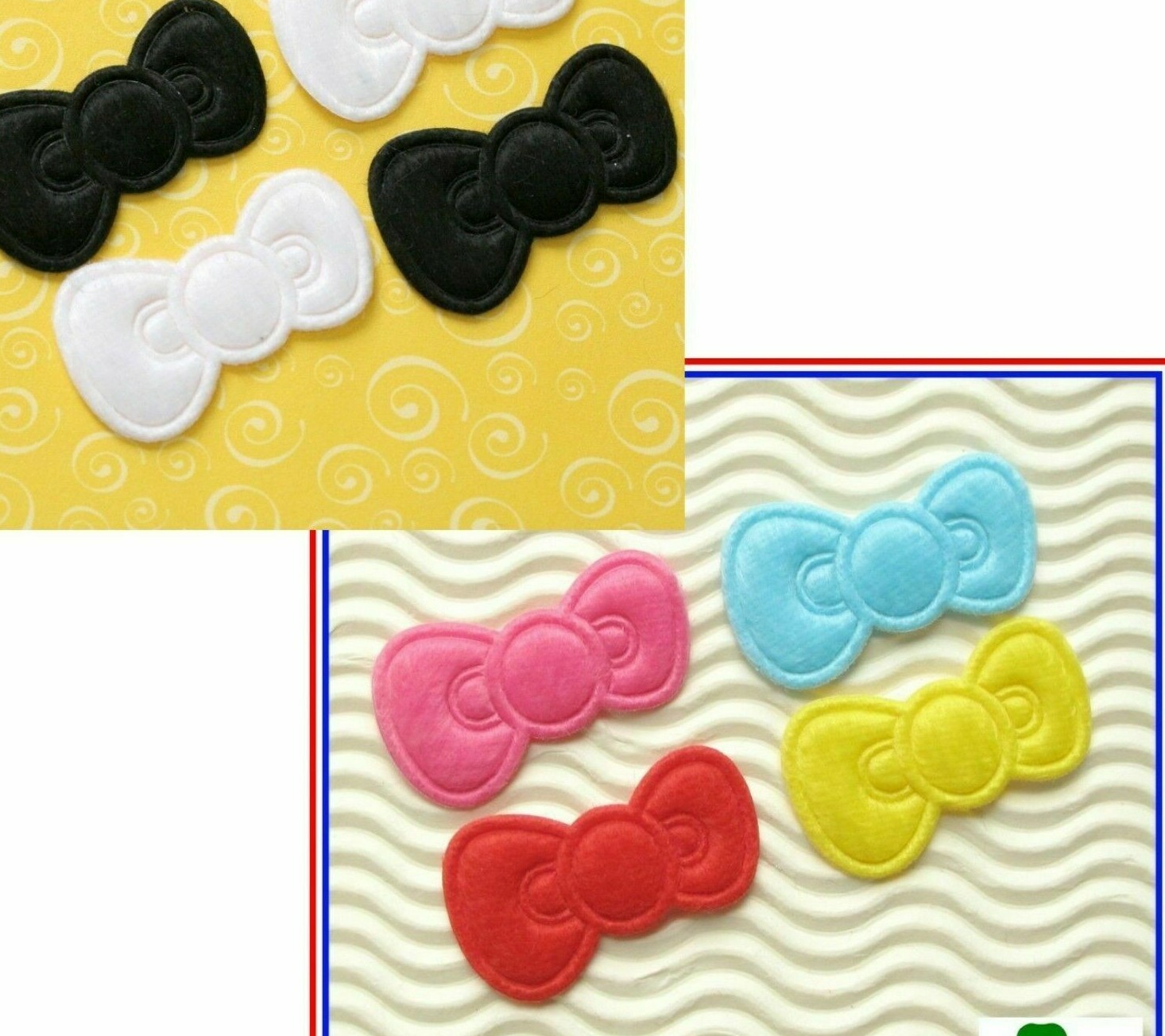 80 pcs x 1.5″ Mix Padded Plain Felt Bow Appliques for Hello Kitty Craft ST62