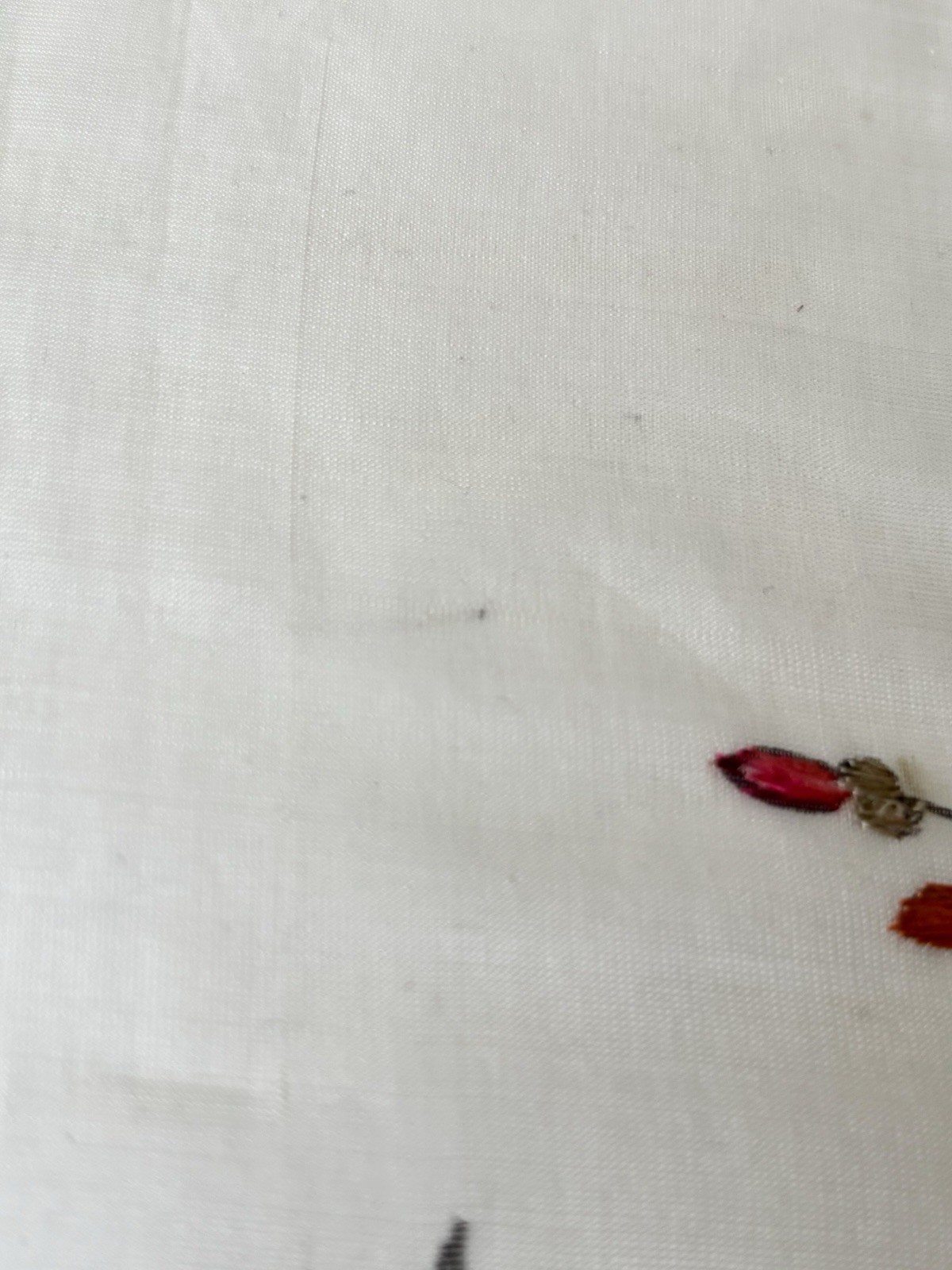 Antique Chinese Silk Embroidery Panel | Hand-Stitched Crane & Pine | 22” Textile