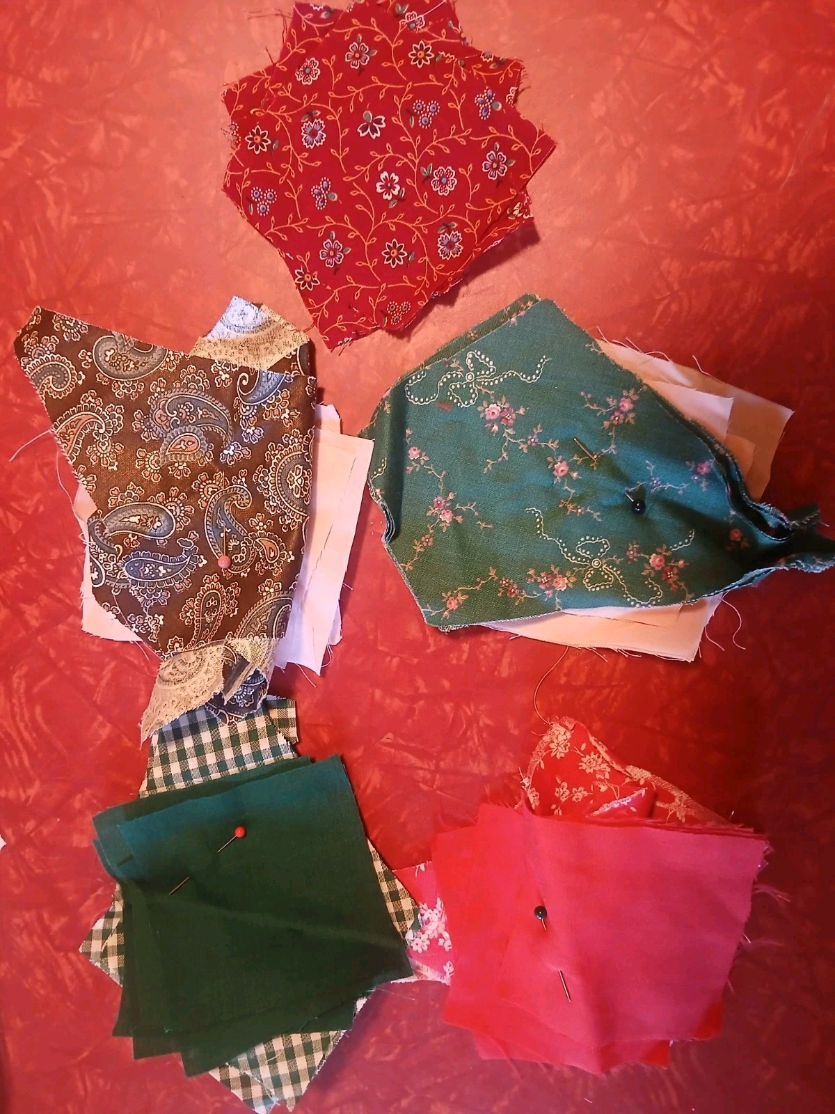 Lot Of Vintage Quilt Blocks Hand Sewn Unfinished