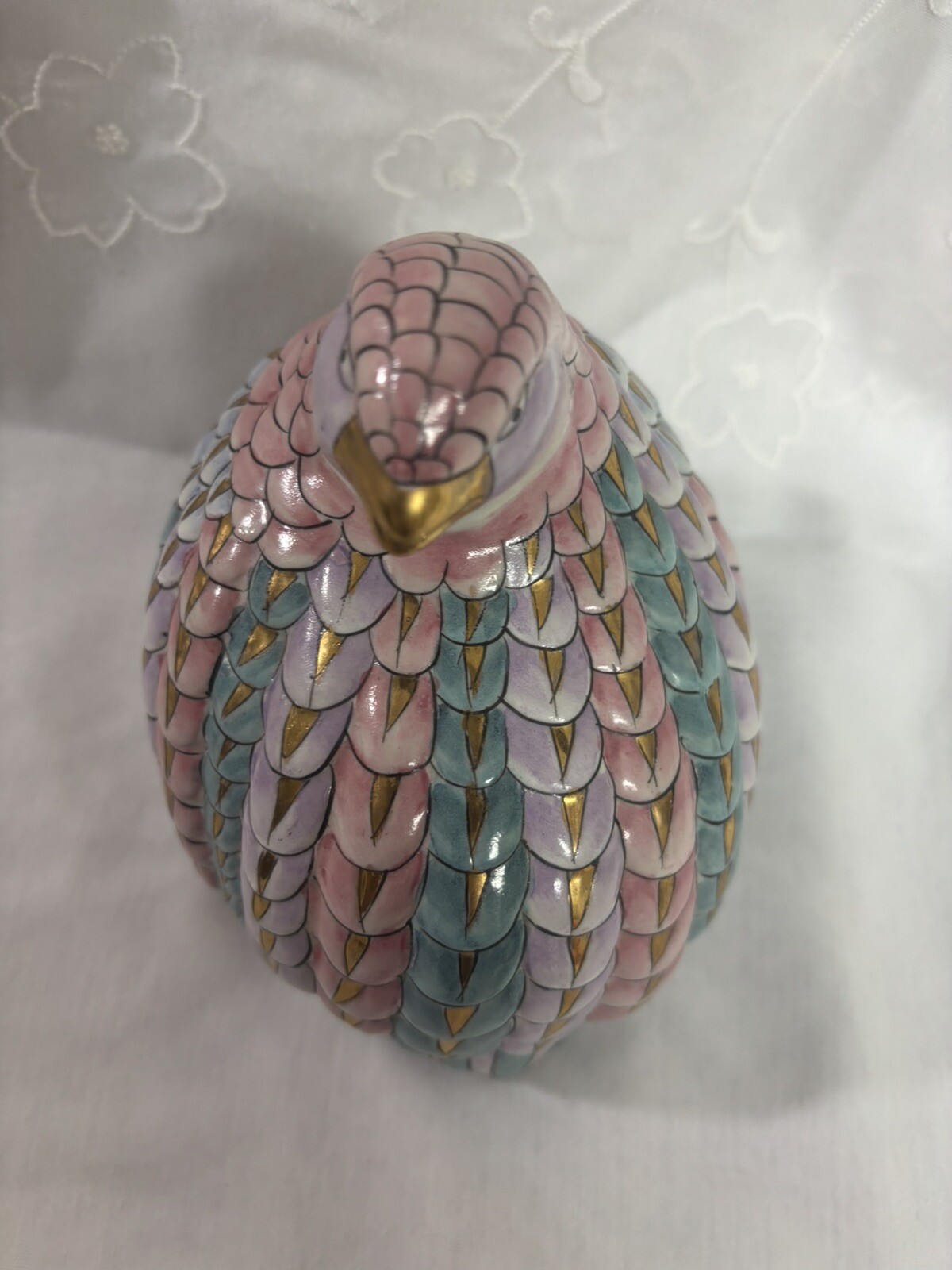 RARE Vintage H.F.P Macau Ceramic Love Birds Doves Chinese Porcelain TOYO