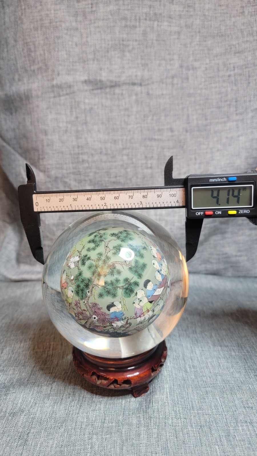 Approx 4 Inch Diameter Chinese Reverse Painted Globe Li Bien READ