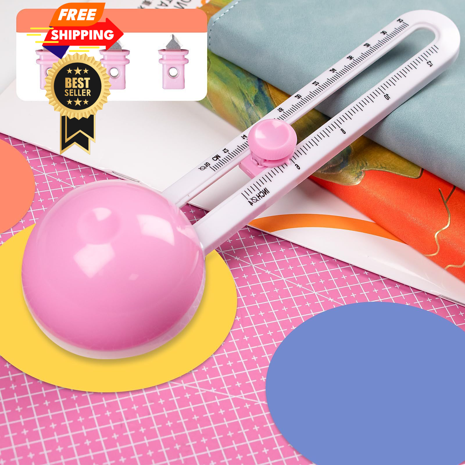 Circle Cutter, Paper Cutters, Cutter for Crafts, Pink