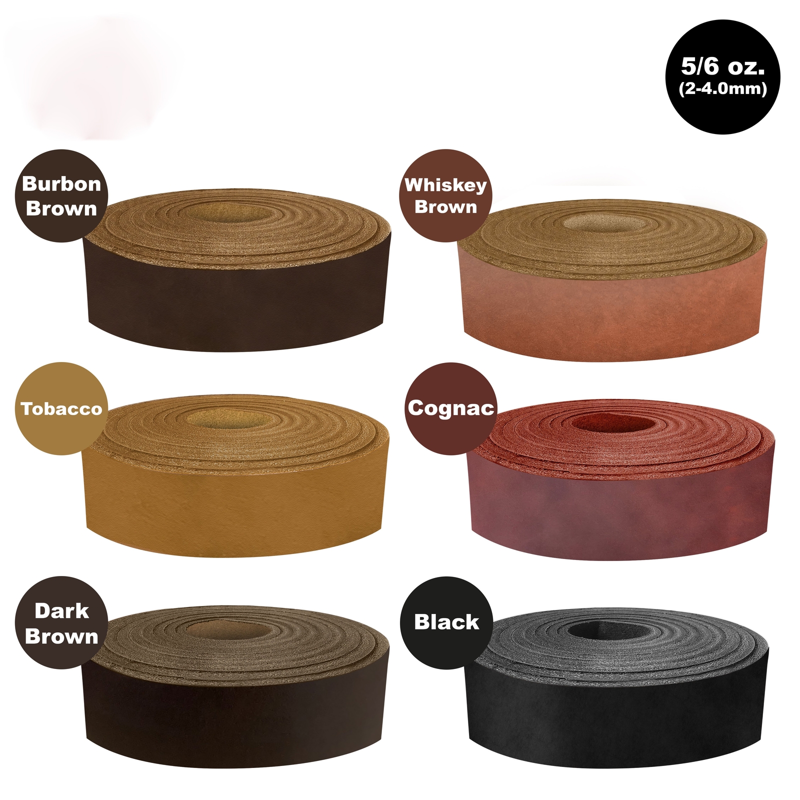 ELW 5-6 oz (2-2.4mm) Straps, Belts, Strips 72″ to 84″ Length Full Grain Leather