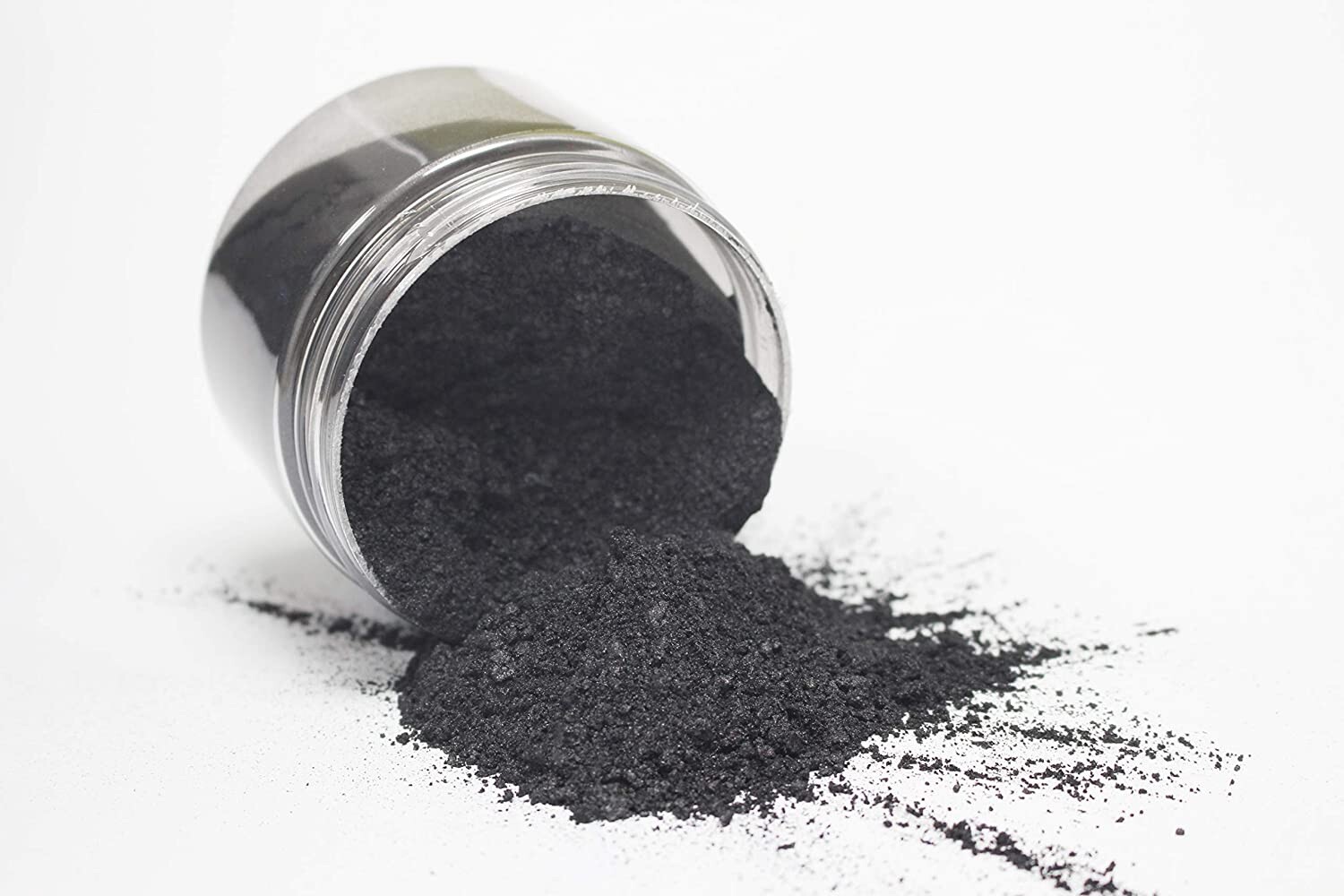 BLACK Mica Powder 4oz Jar Metallic BLACK Pigment for Epoxy Resin, Cosmetics