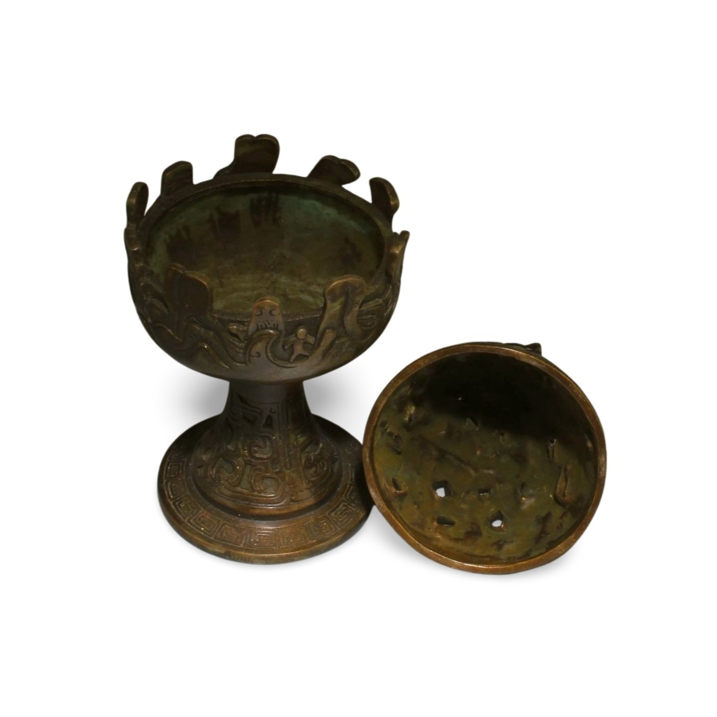 A Bronze Incense Diffuser with lid