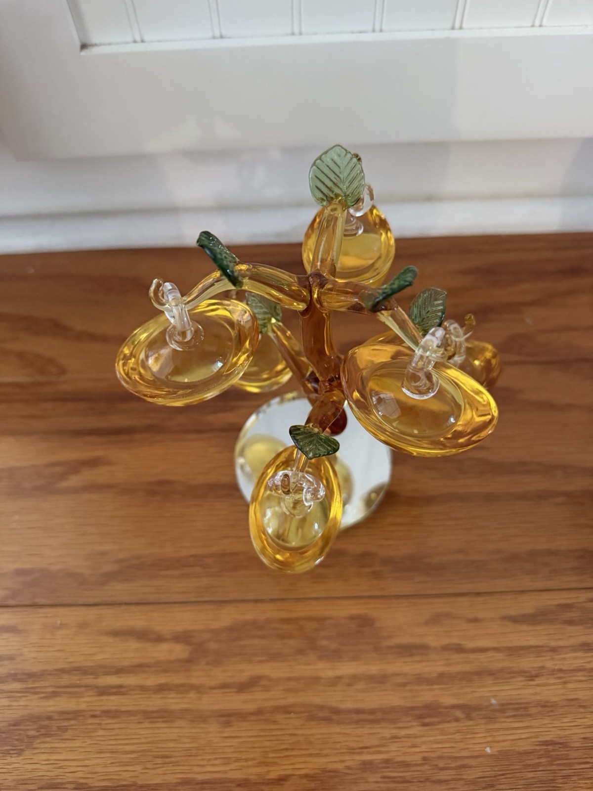 Asian Home Decor Ingot Boat Shaped Design Decoration Colored Glass Tree