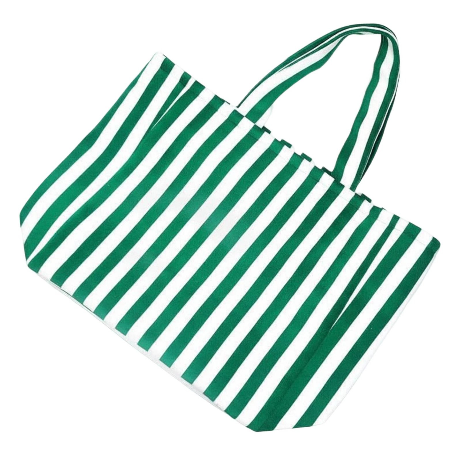 Striped Terry Cloth Tote Soft and Comfortable Large Capacity Handbag