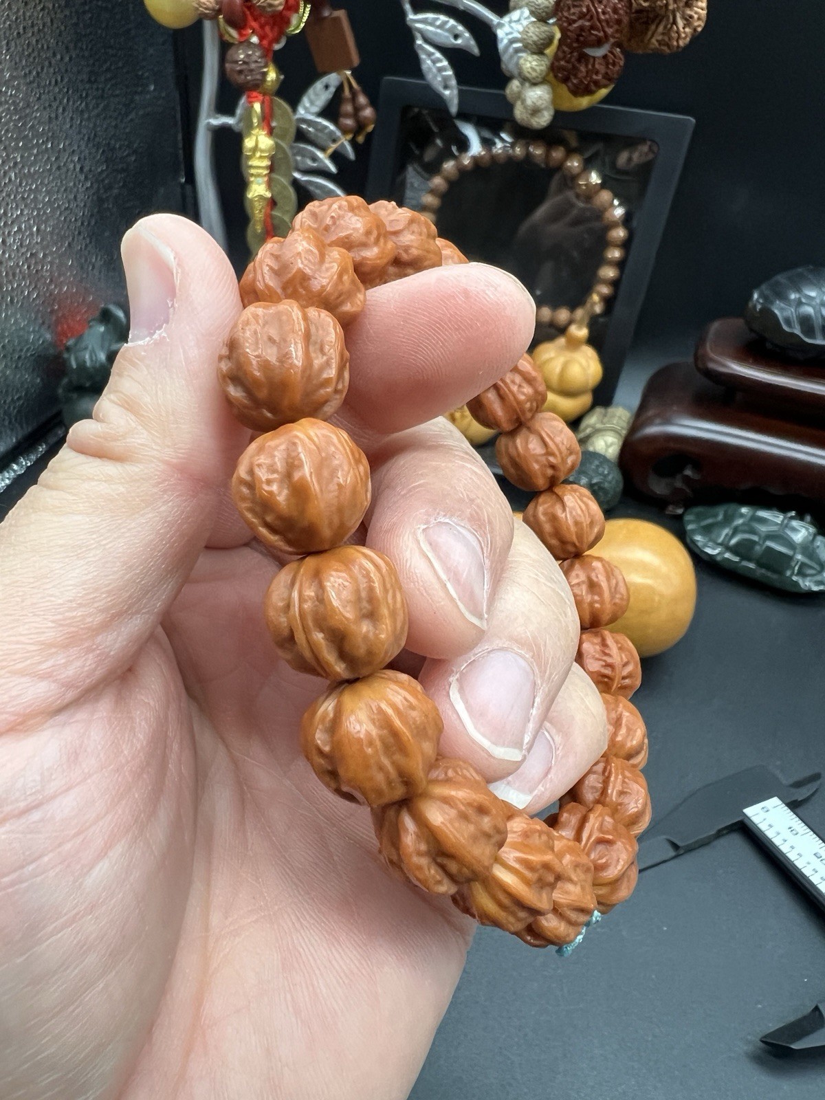 Collection 14.5×13mm Chinese Small Walnut Handheld 纯野生水晶皮小京八棱手持
