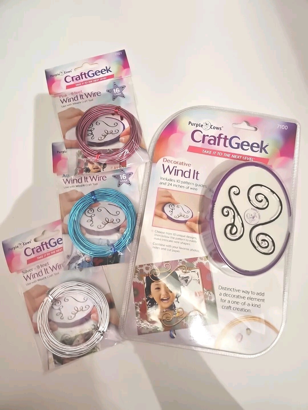 WIND IT CRAFT GEEK Purple Cows New Wire Pattern Embellishment Kit (7100) NEW