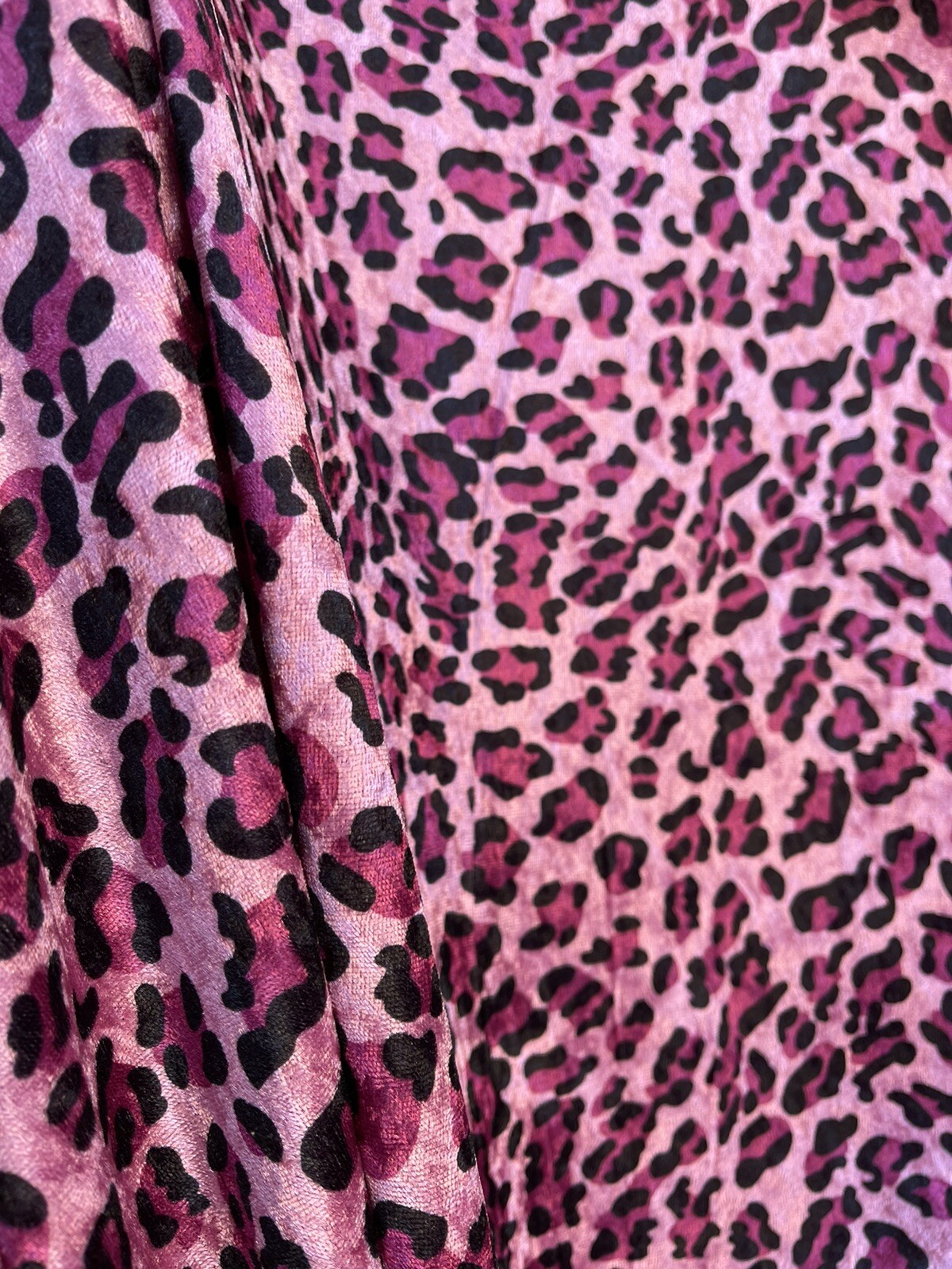 5 Yards x 60” Width VALENTINE SPECIAL! Pink Velvet Animal Leopard Print Fabric
