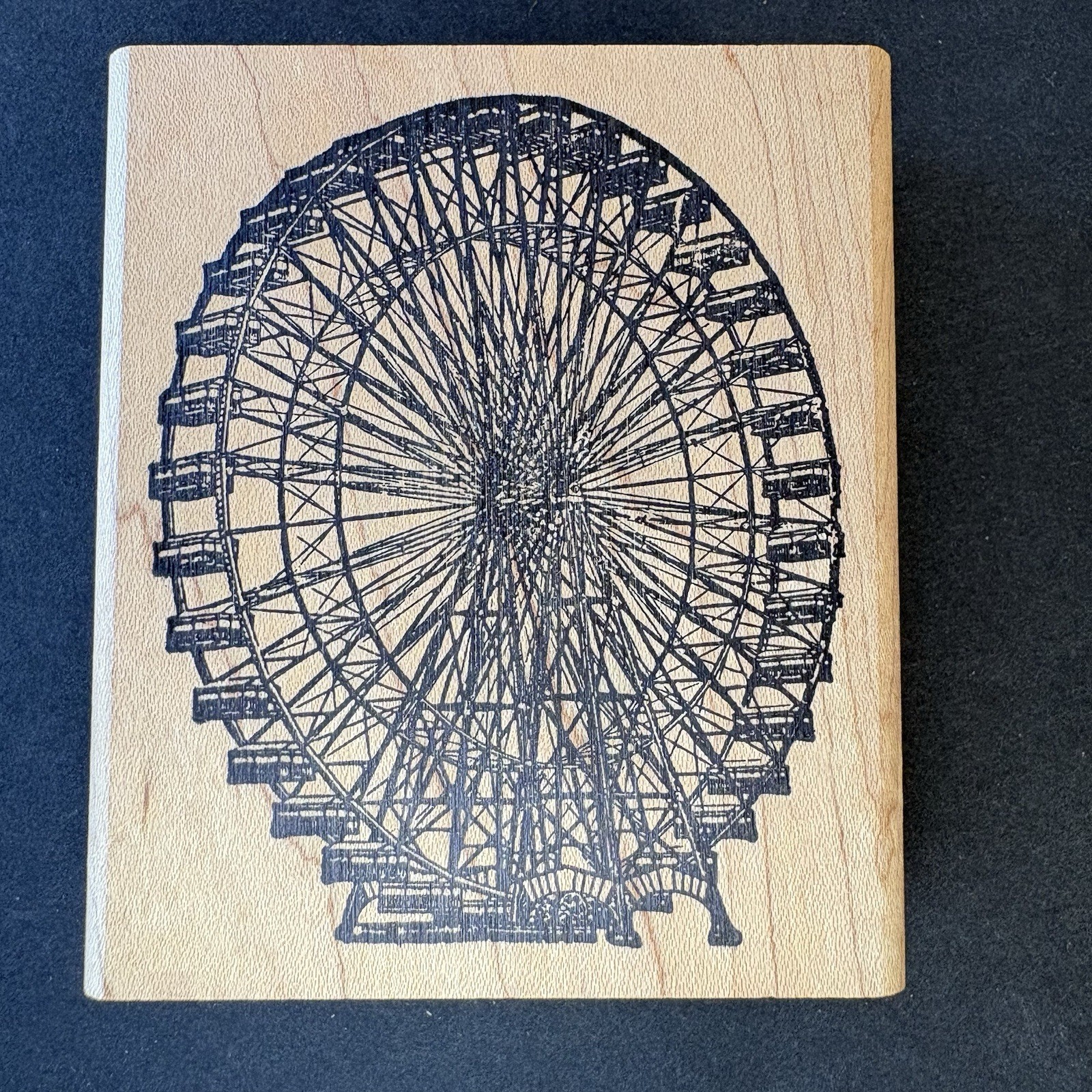 Stamp Francisco Vintage Ferris Wheel Detailed Amusement Park Ride Rubber Stamp