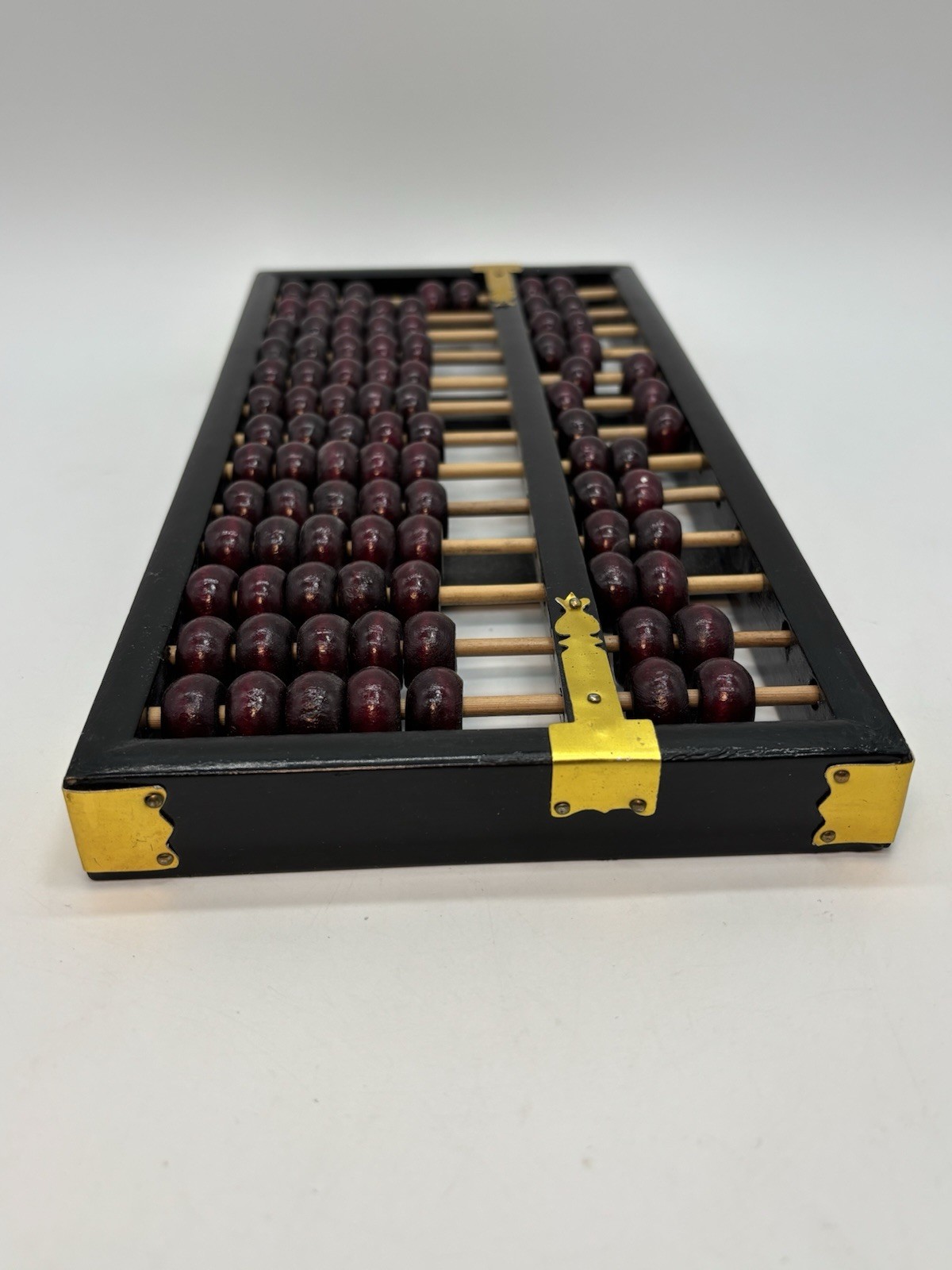 Vintage Flying Eagle Abacus 13 Row 91 Beads Brass Accents 11.5” X 5.5”