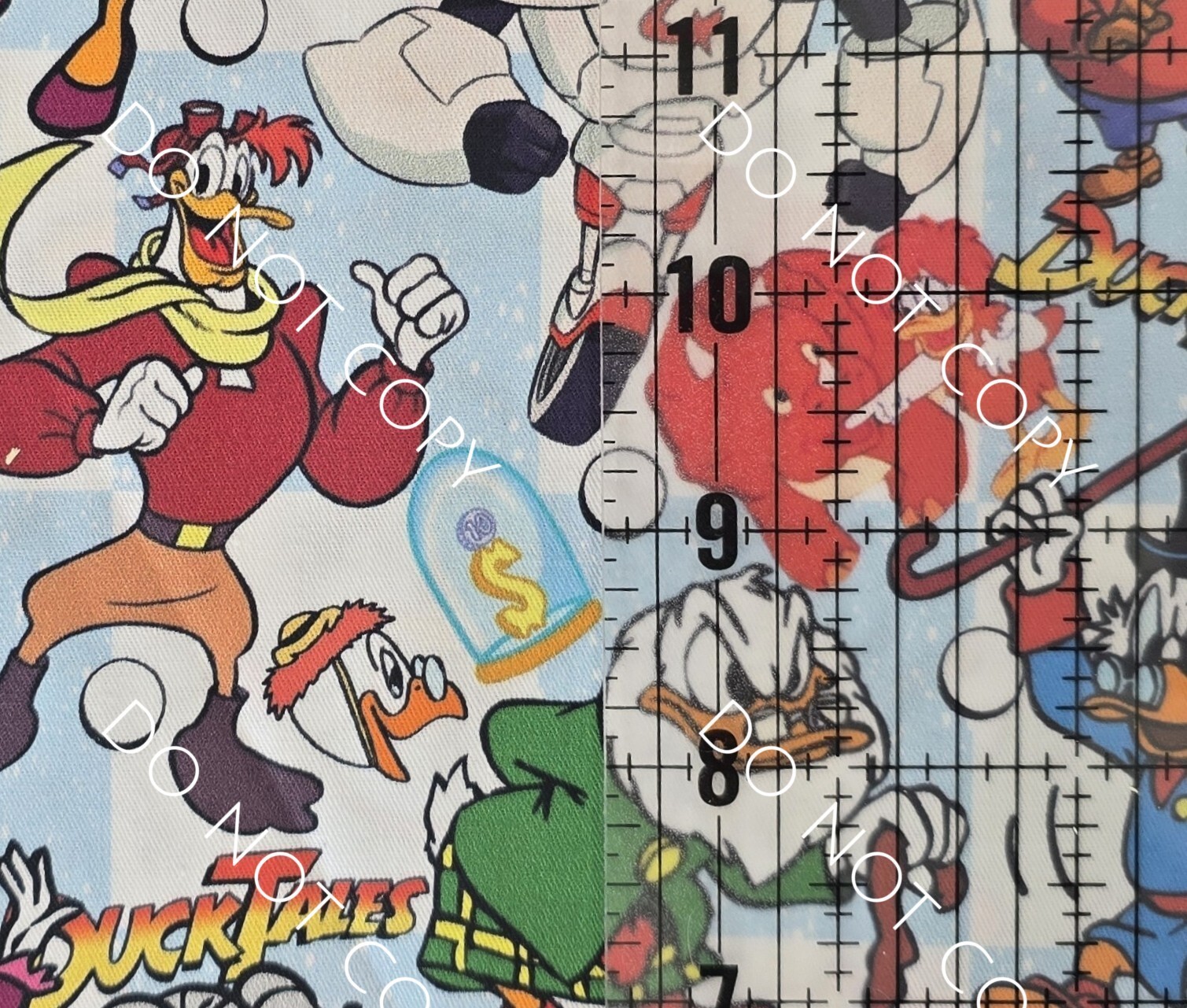 Custom 100% Cotton Woven Fabric Duck Tales Cartoon By The 1/4 yard 9X56