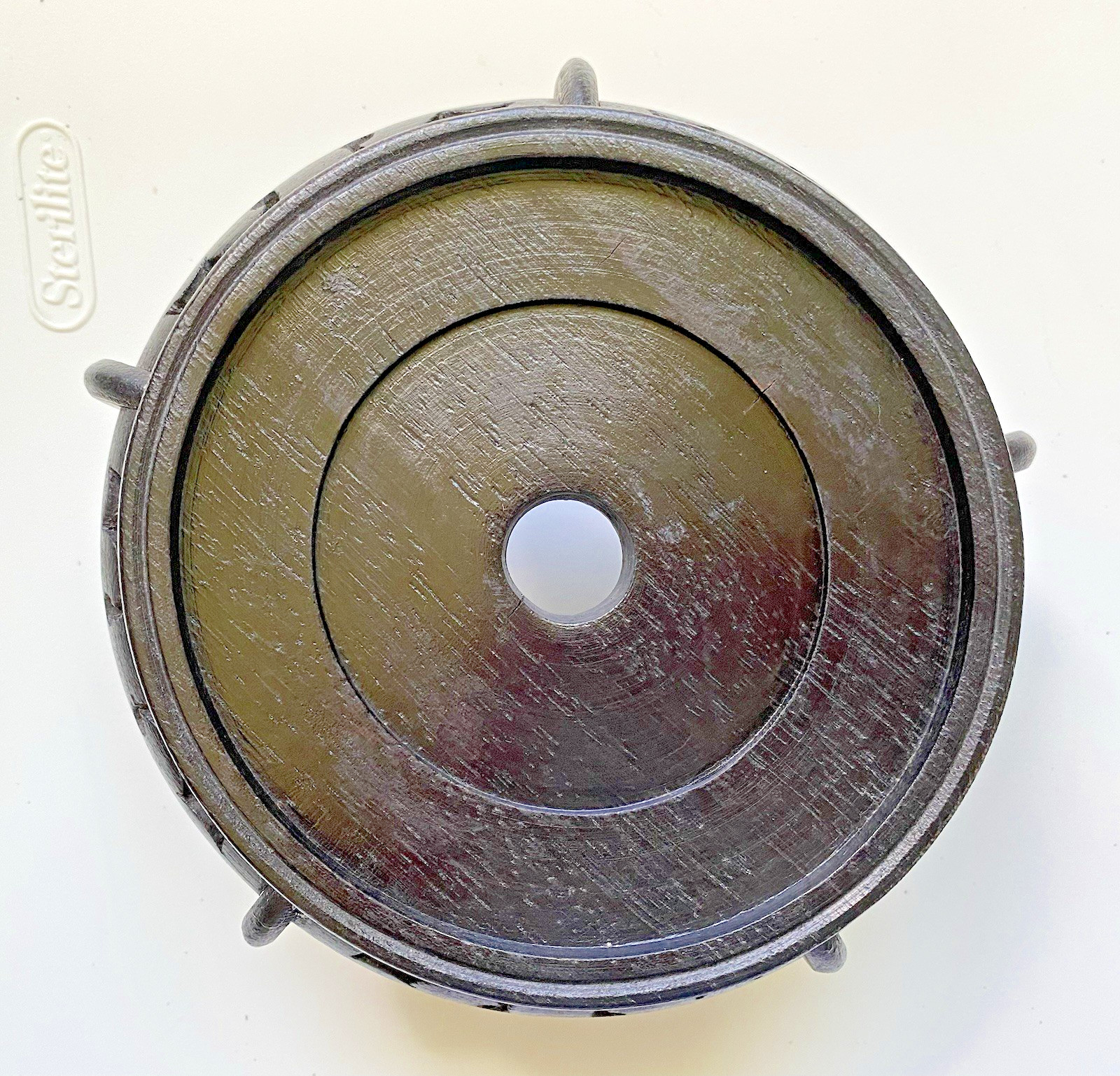 4 7/8″ Vintage Chinese Carved Wood Round Display Stand – #48