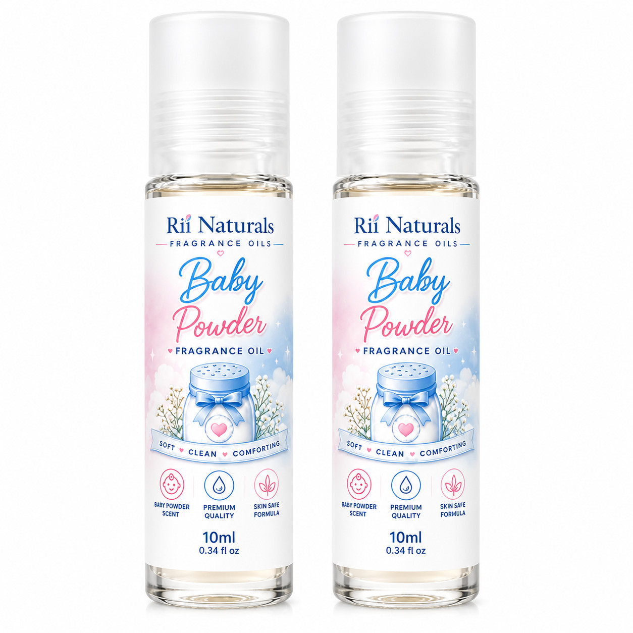 Baby Powder 2 PACK Buy 1 Get 1 Free 100% Pure Fragrance Perfume Body Oil Roll On