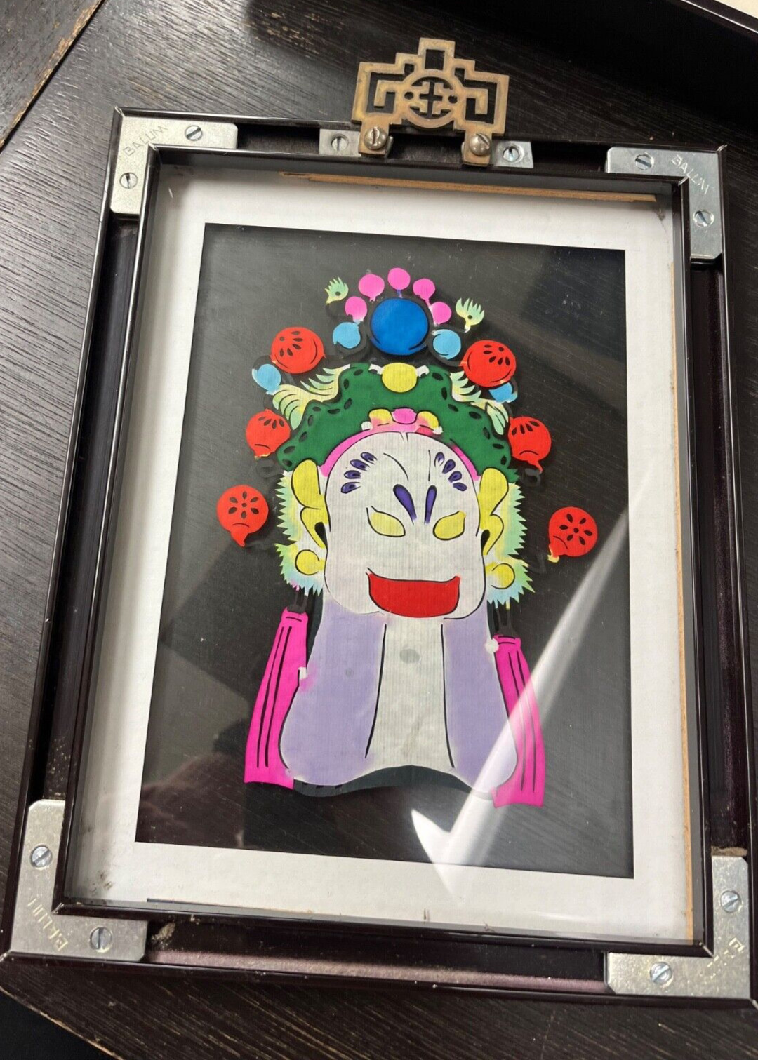Six (6)- Vintage handcrafted Chinese Paper-Cutouts Framed Under Glass