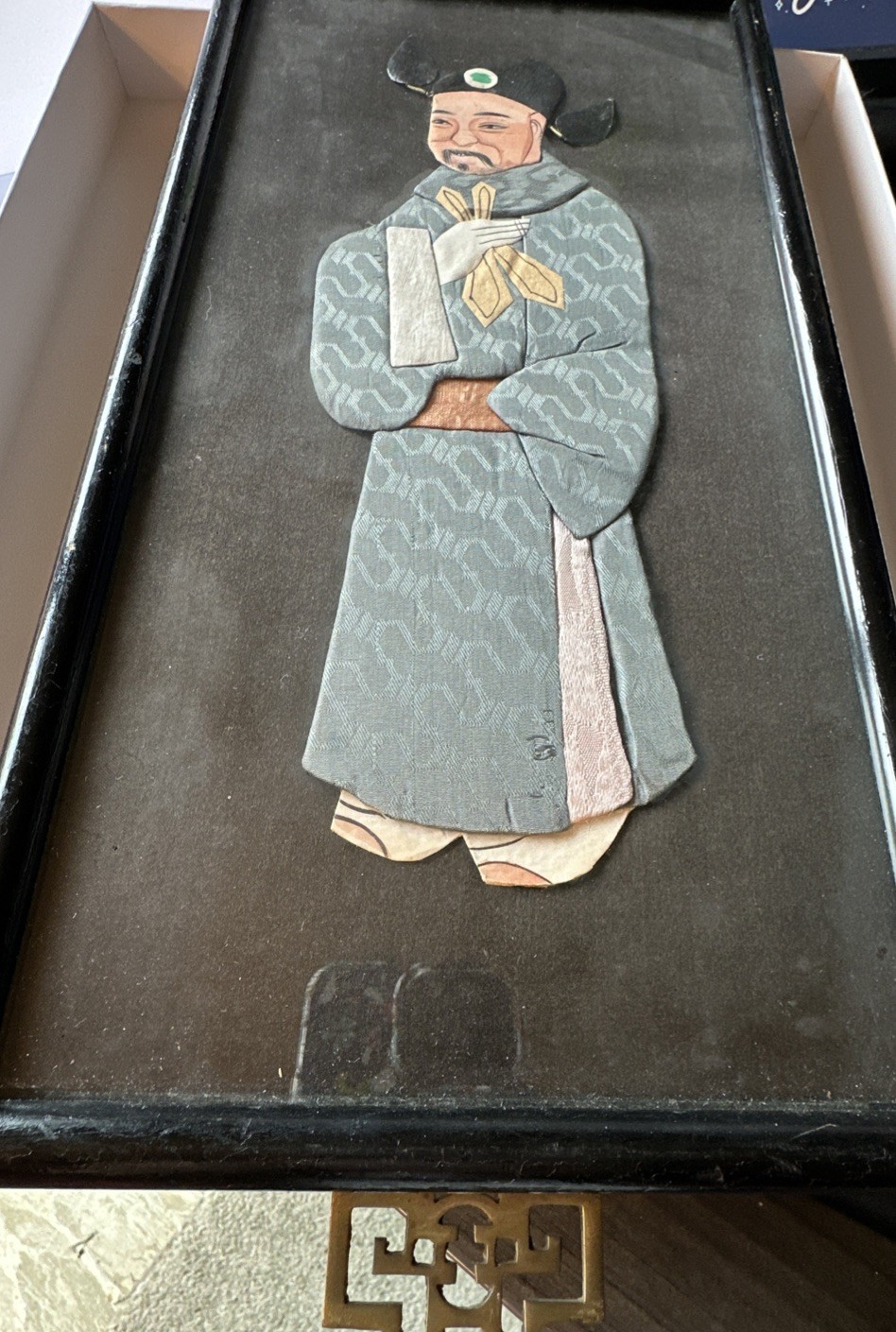 Vintage Framed Chinese Oriental Asian Silk Art. Framed In Shanghai!! See Label!
