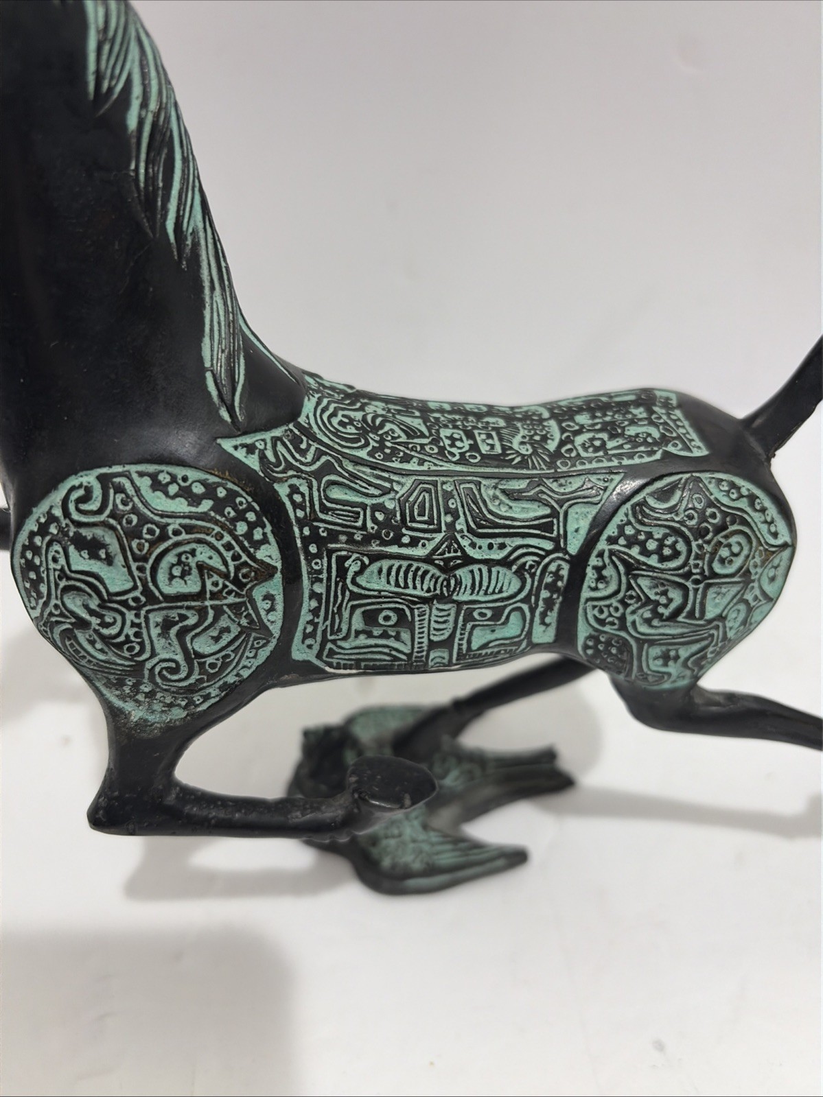 Vintage Chinese Bronze Horse Statue, Flying Horse of Gansu 9.5” L