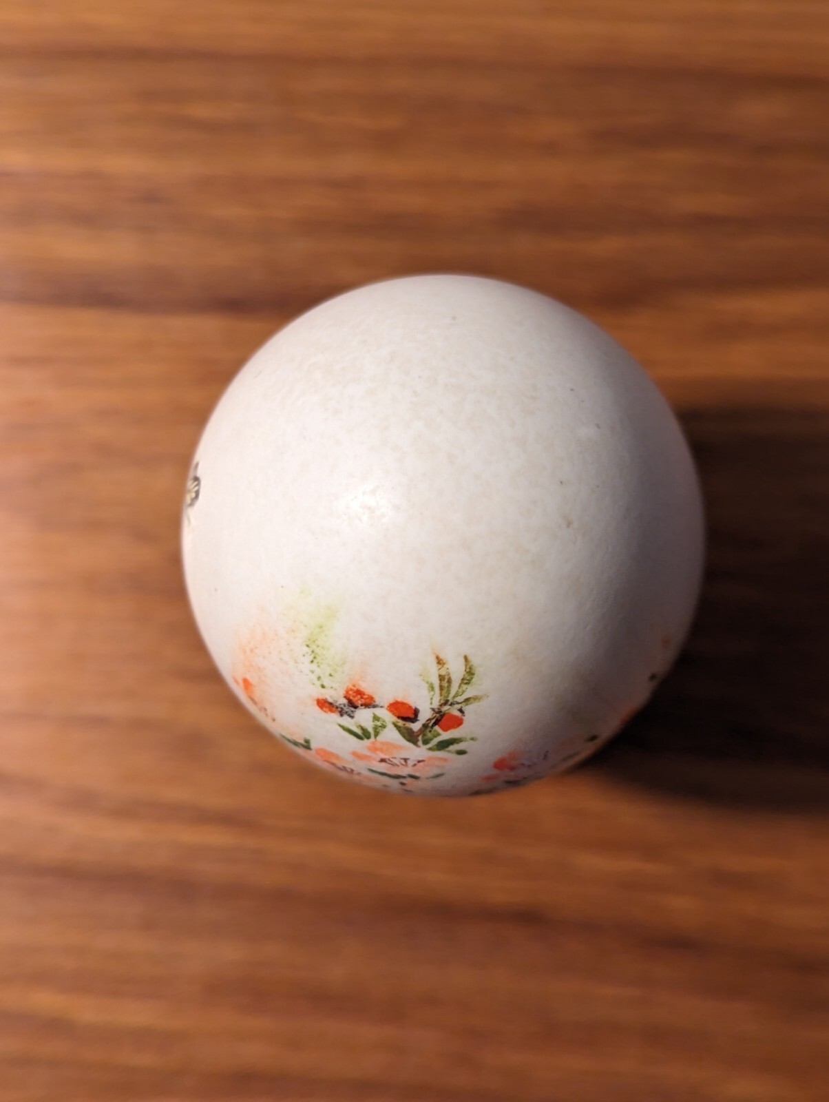 Vintage Chinese Hollow Hand Painted Egg With Stand. Floral, Birds, Butterfly.