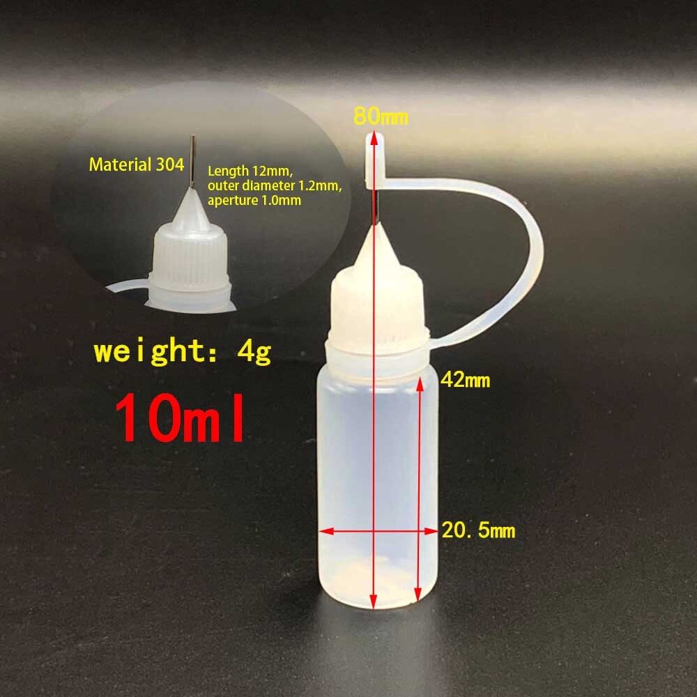 20Pcs 10ml Needle Tip Glue Bottle Dropper Plastic Bottles_ for DIY Painting