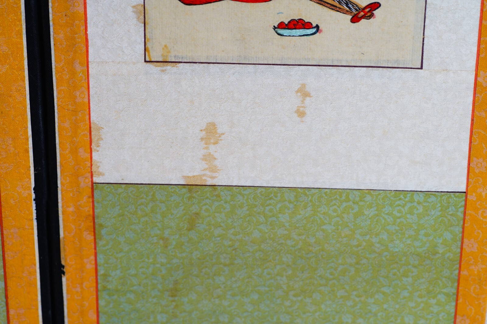 Chinese Embroidered Art Folding Wood & Fabric Panels Vintage Asian Home Decor