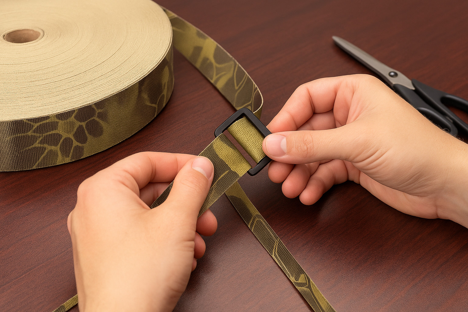.75″ Nylon Webbing Digital Desert Camo 17337 One Side Pattern 100 Yds USA