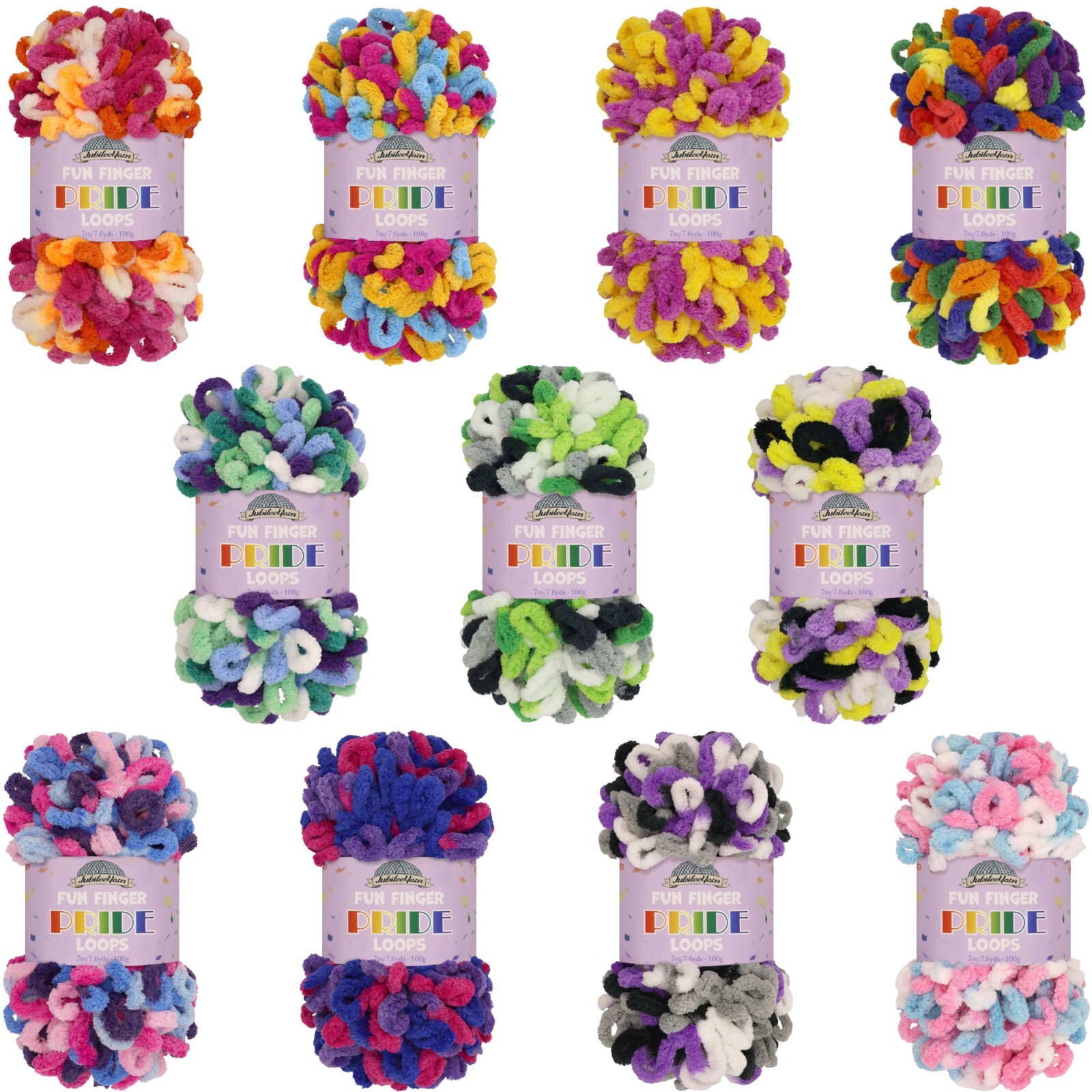 Fun Finger Pride Loops Yarn – 100g/Skein Jumbo Polyester