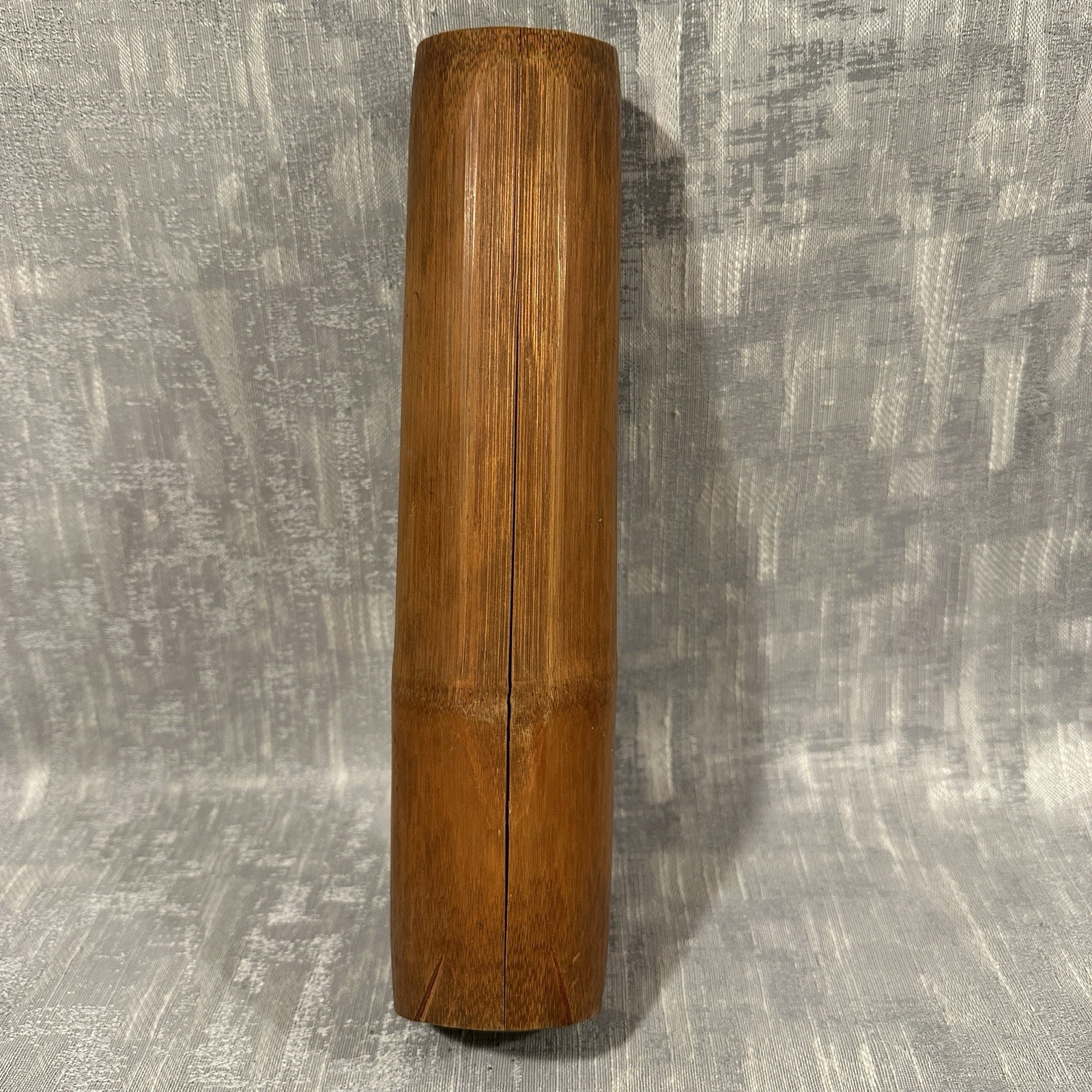 Vtg Chinese Carved Bamboo Junk Fishing Boat Copper Calligraphy Brush Tray Insert
