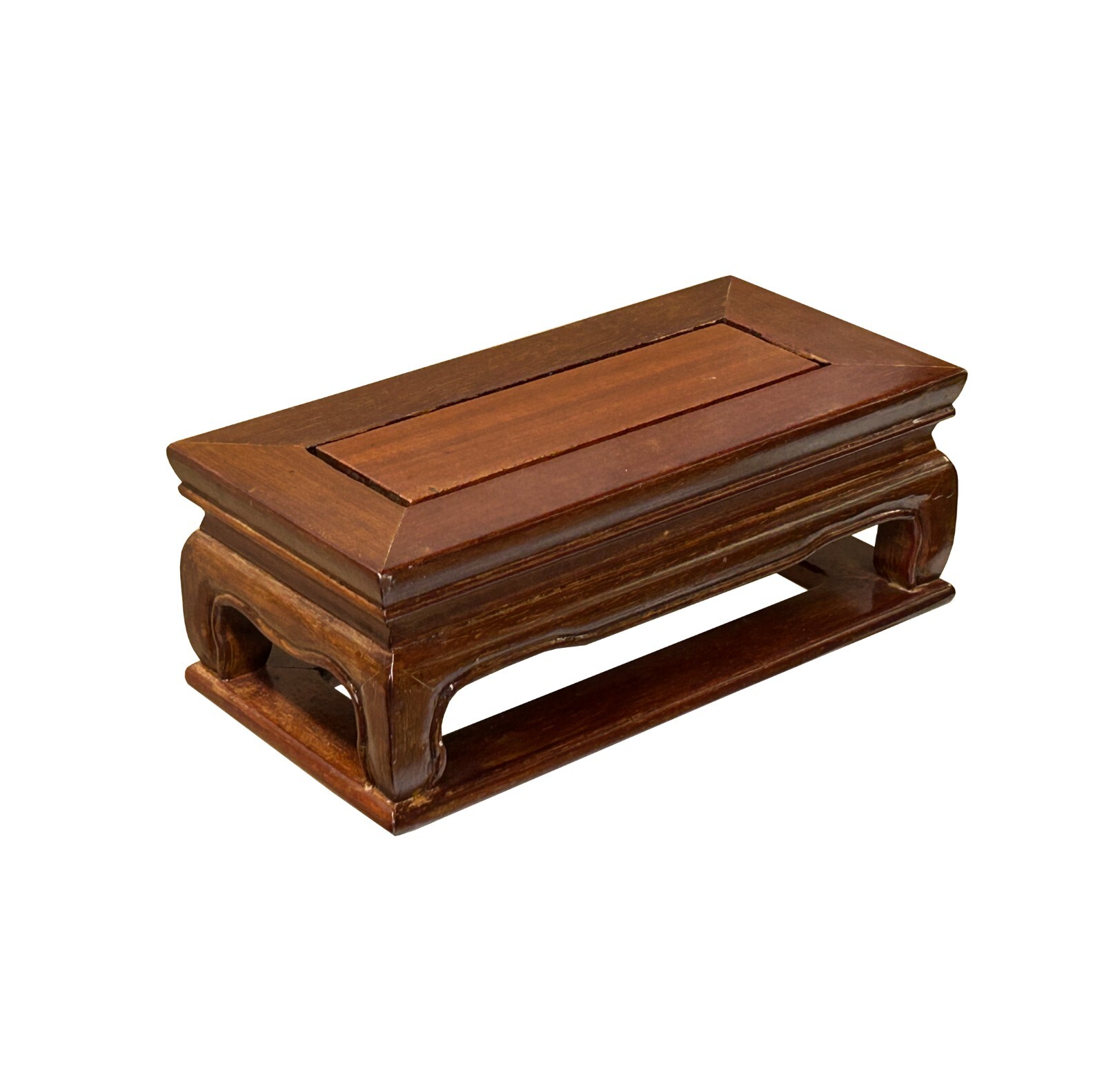 7.5″ Light Brown Rectangular Curve Legs Wood Display Stand Riser st1107