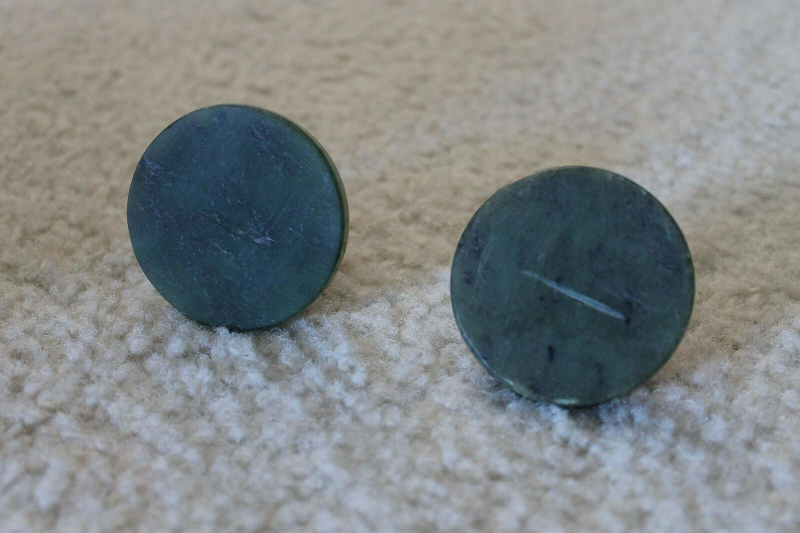 Very neat two Small metal statues with Jade bases