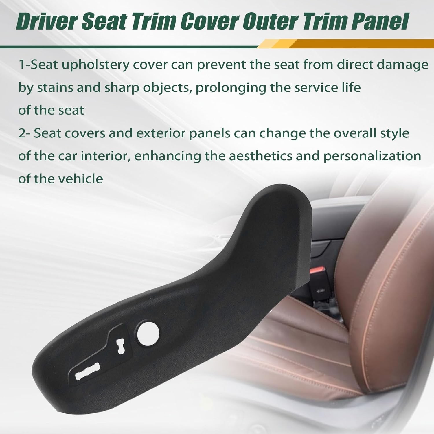 Driver Seat Trim Cover Outer Trim Panel Compatible with Hyundai Sonata 2015-2019