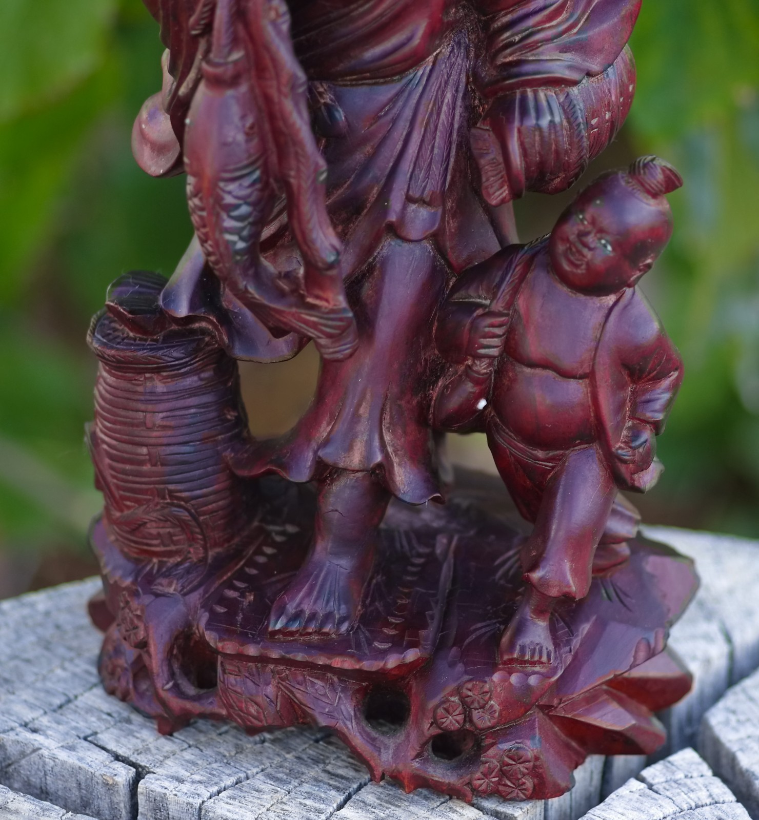 Oriental Boxwood Hand Carved Shou Lao 12″ China 1950’s MAGNIFICENT SKILLFUL ART!