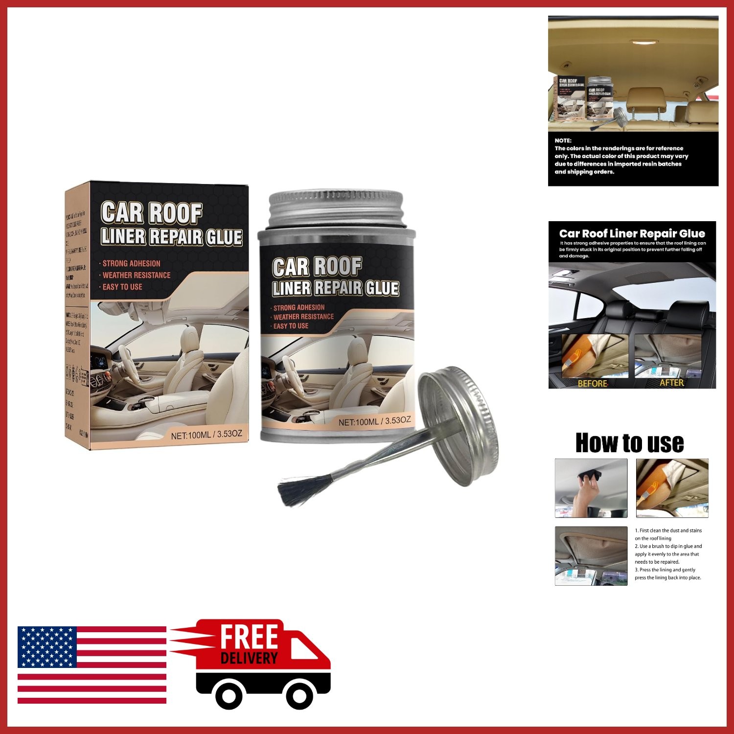 Quick Repair Glue for Automotive Interiors Waterproof High Viscosity 100ml
