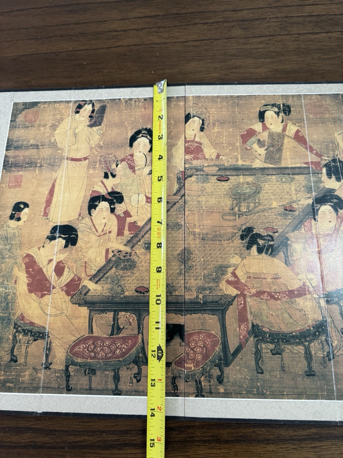 VTG Miniature Chinese Folding Table Top Screen, 4 Panel Famous China Painting