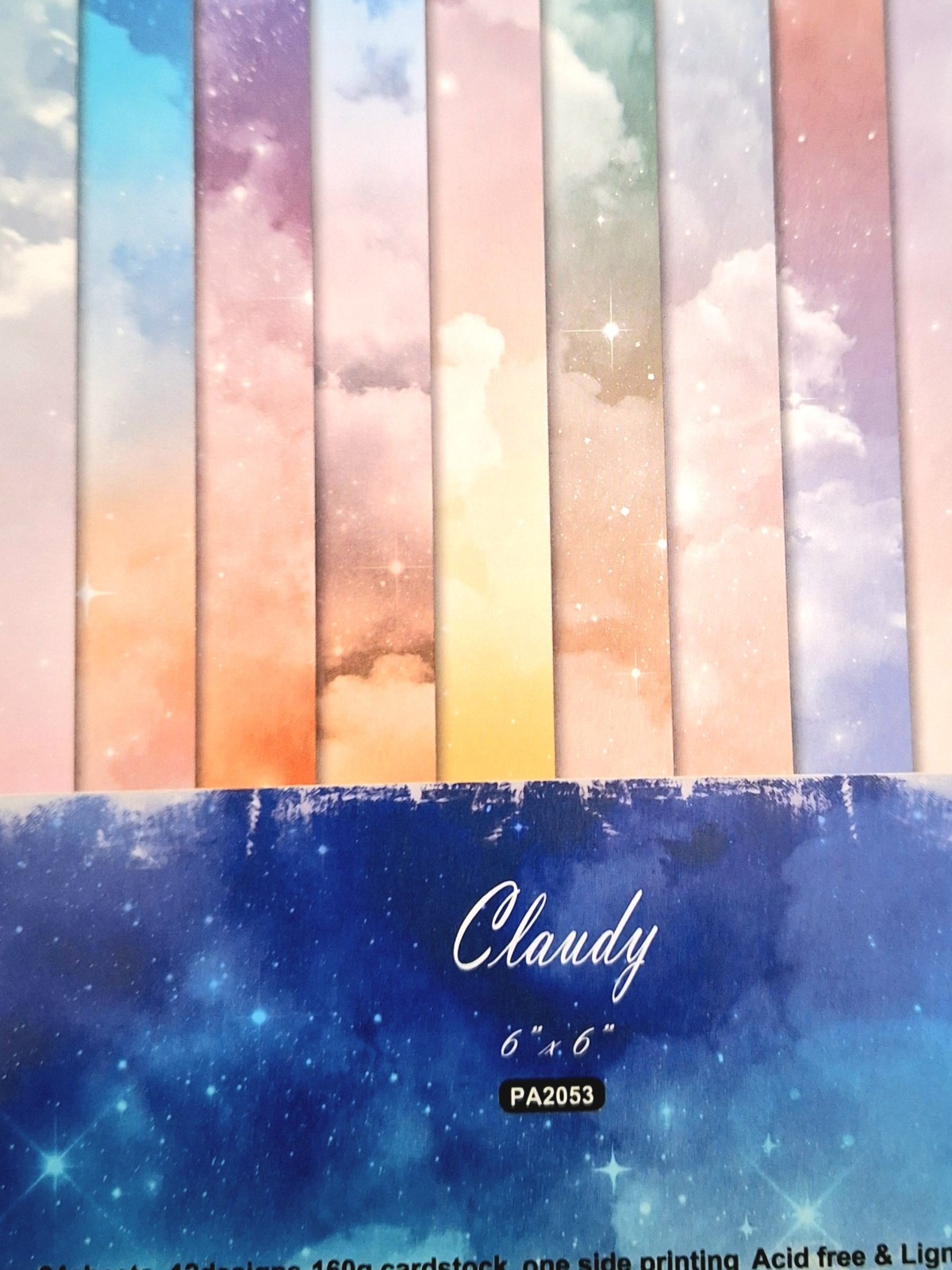 6X6 Patterned Cardstock Paper 24 Sheets For Scrapbooking JJ Pack Called Cloudy