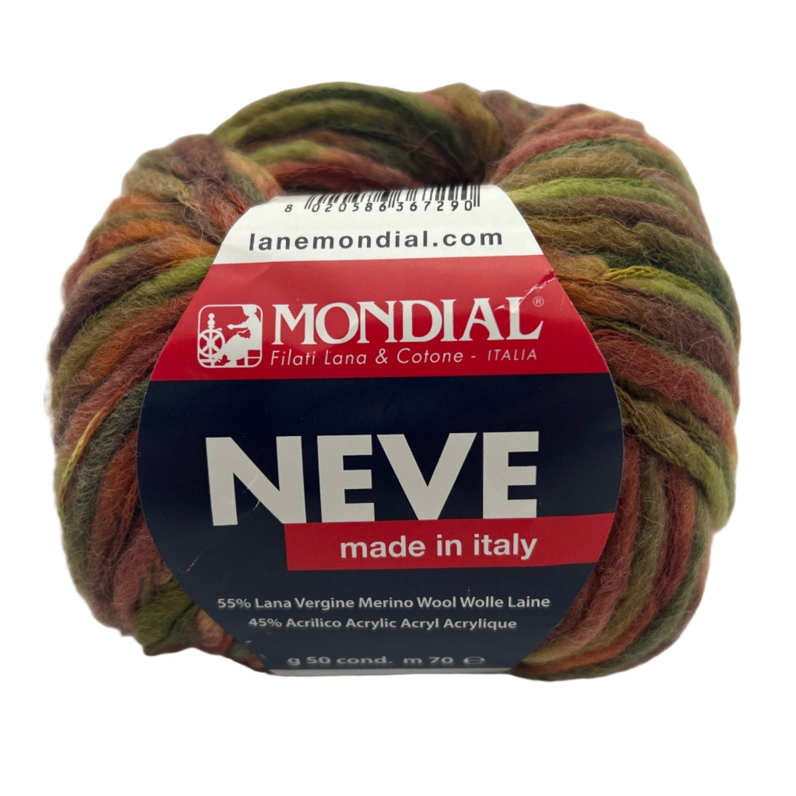 Mondial Neve #882 Fall Merino Wool Acrylic Bulky 50g Yarn Skein NEW