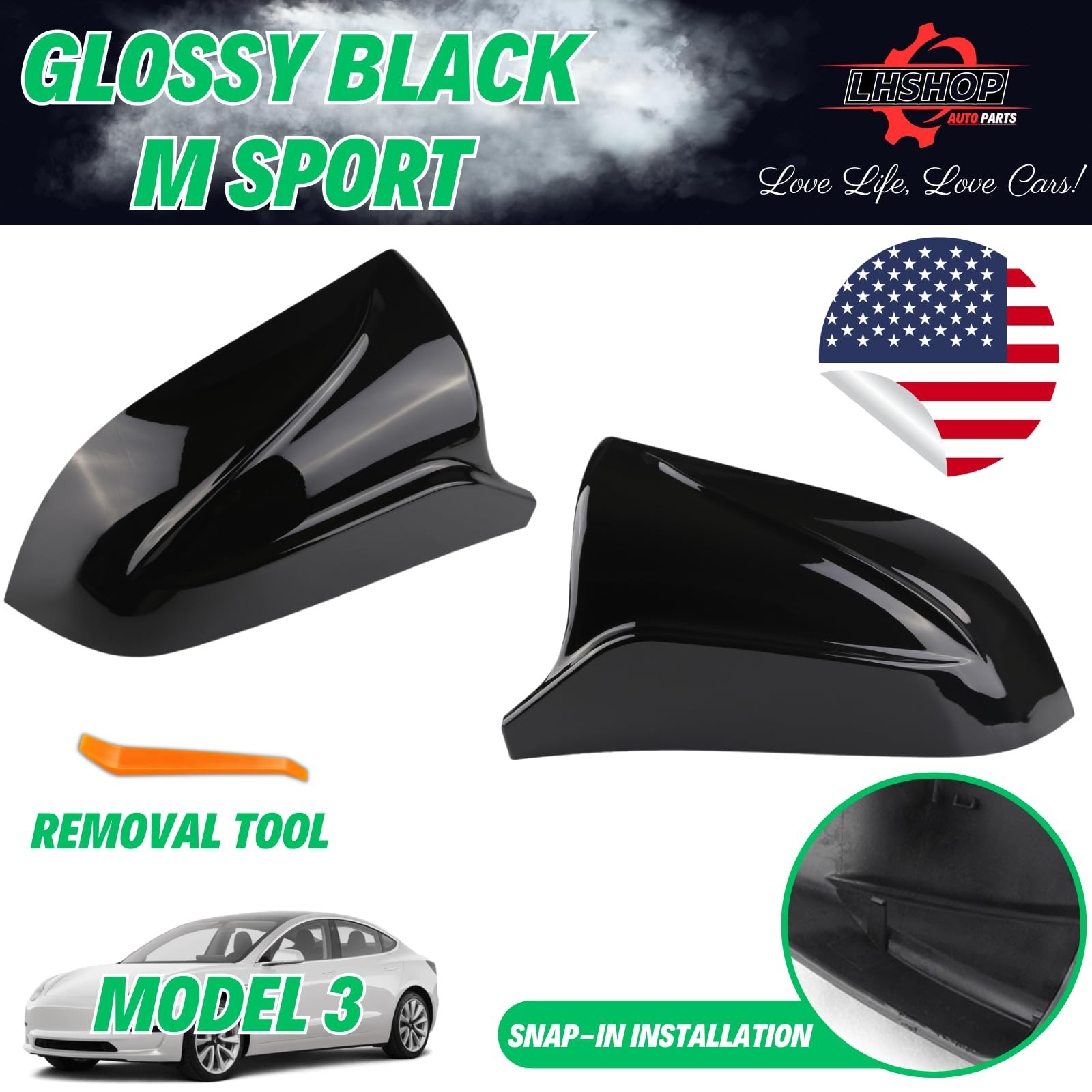 Car Side Mirror Caps for 2018-2025 Tesla Model 3 Accessories Passenger Driver…