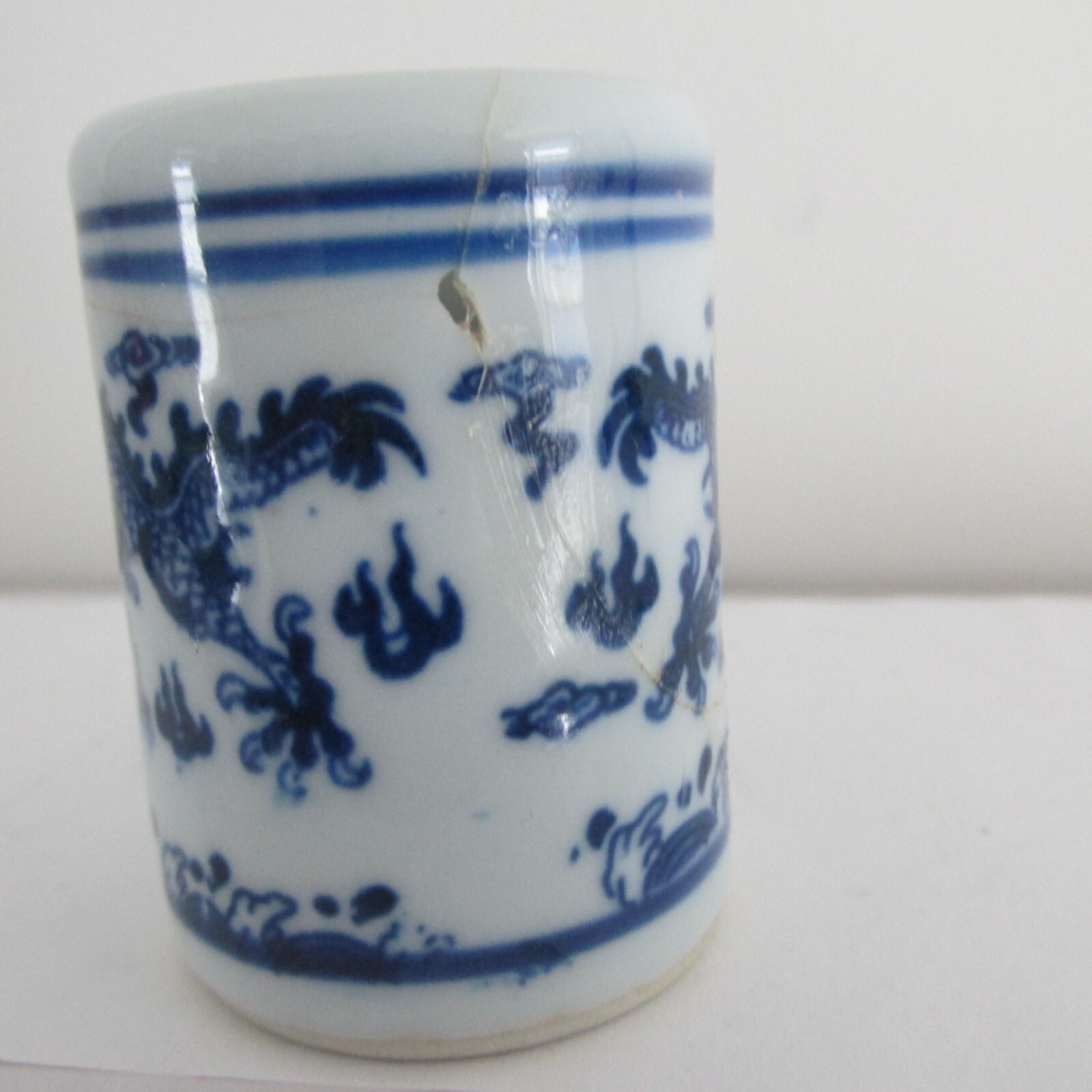 Chinese Jingdezhen Blue & White Porcelain 3 Way Ash Tray + BonusToothpick Holder